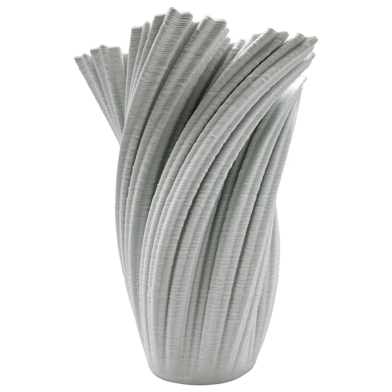 11 Inch Tall White Ceramic Vase