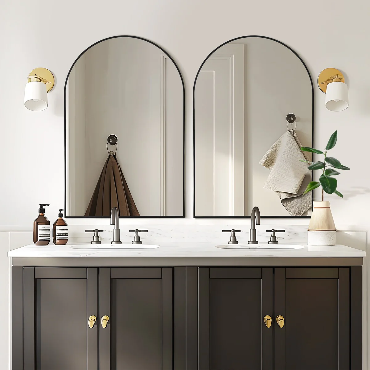Modern Arch Wall Mirrors for Bathroom Vanity Mirror(Set of 2) - 36*24