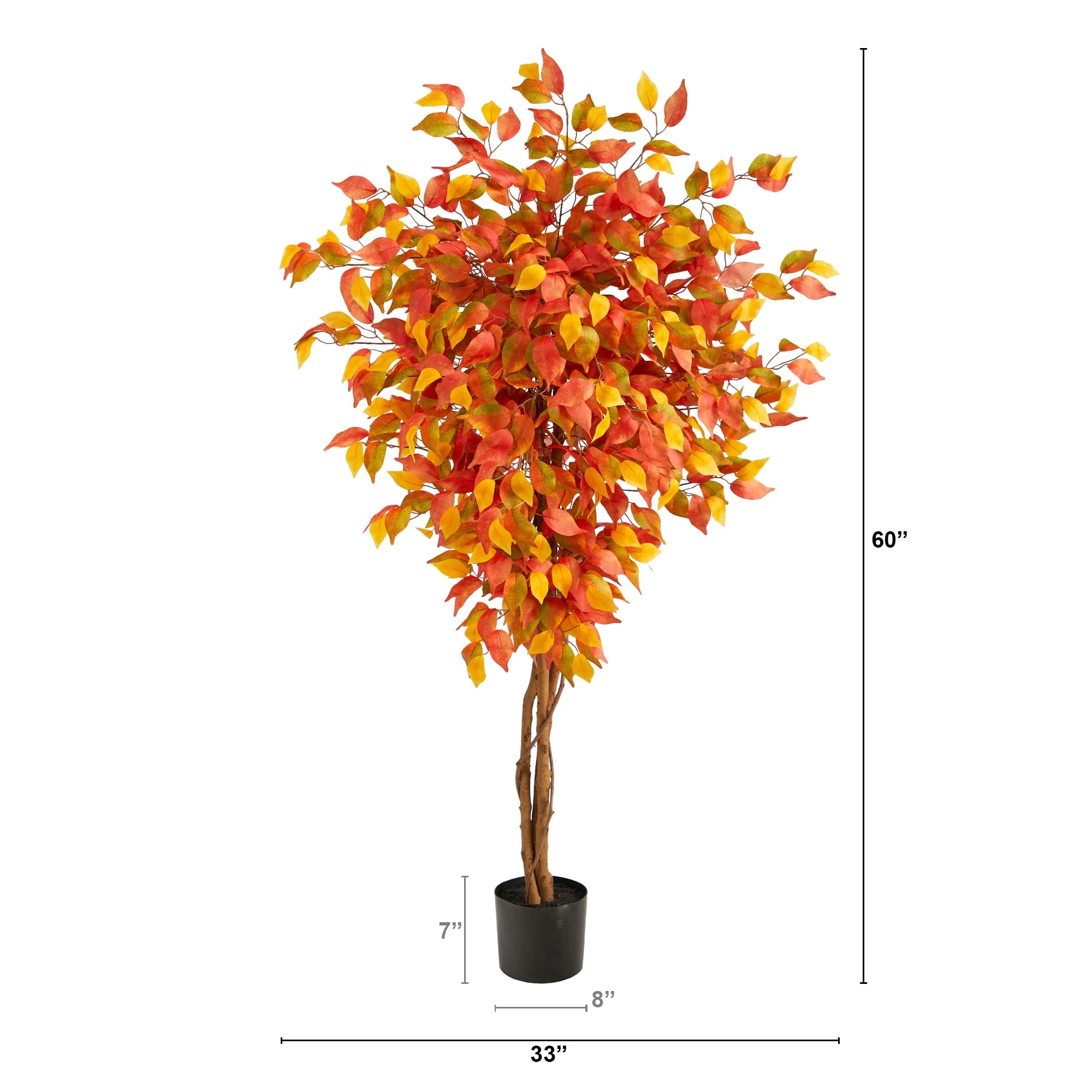 5' Autumn Ficus Artificial Fall Tree