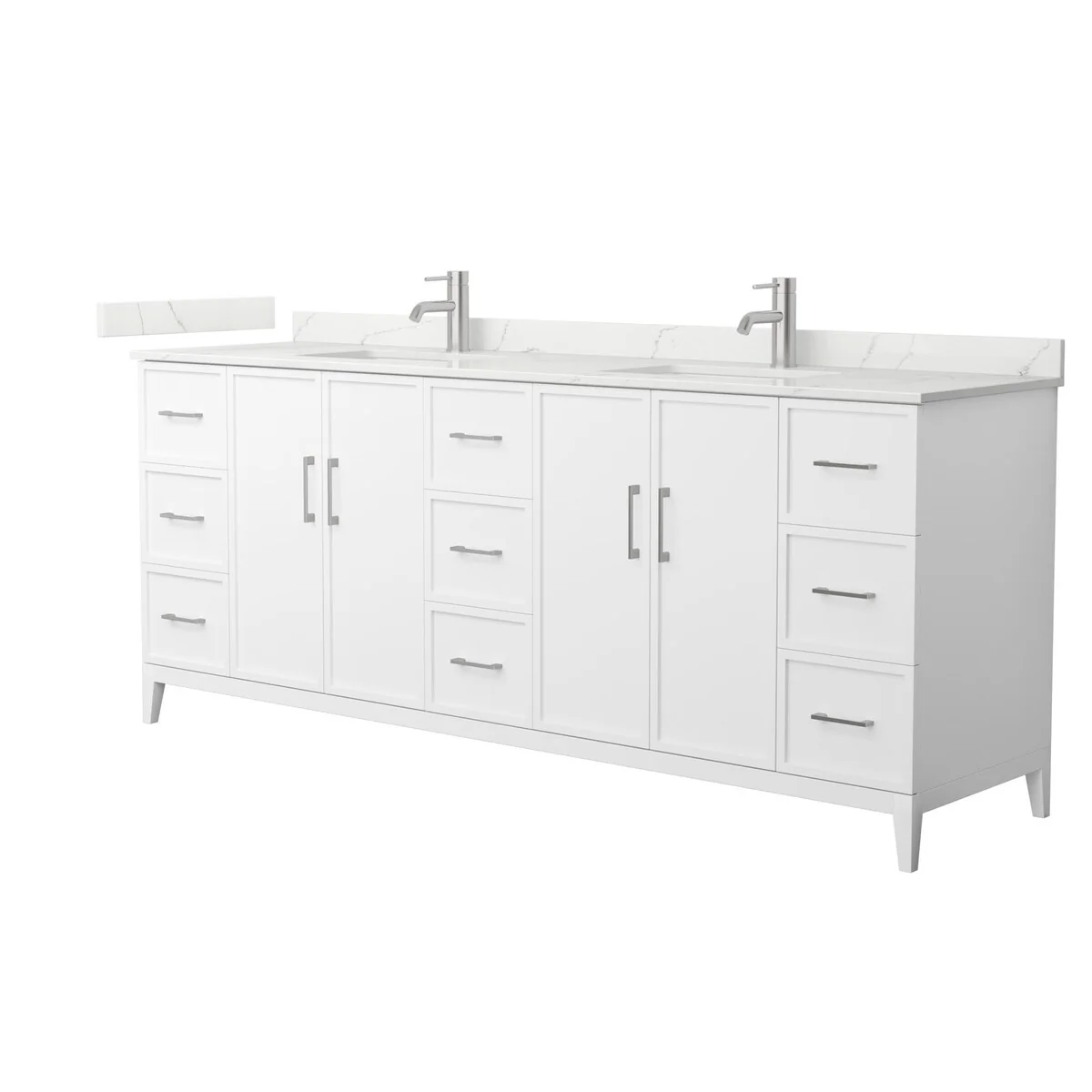 Elan 84-inch Double Vanity, Single Hole Quartz Top