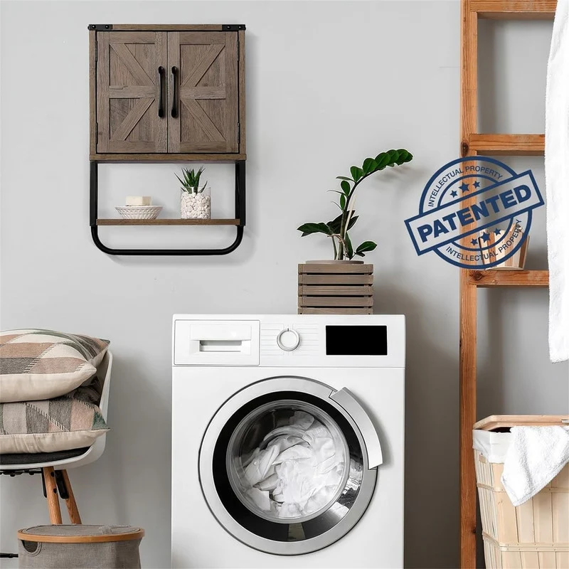 Wood Wall Mounted Storage Cabinet - 7.1