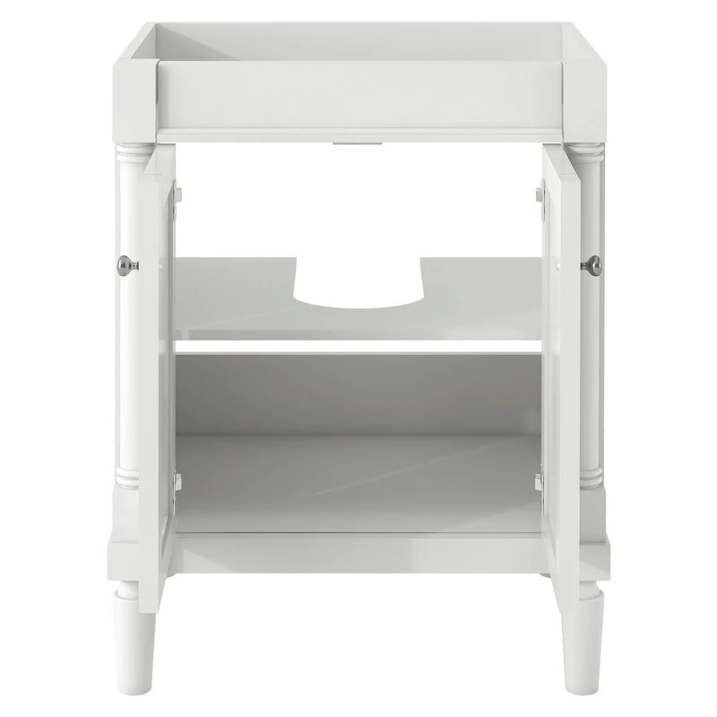 24'' Bathroom Vanity with Top Sink: Modern 2-Tier Storage Cabinet, Single Sink, Large Shelves