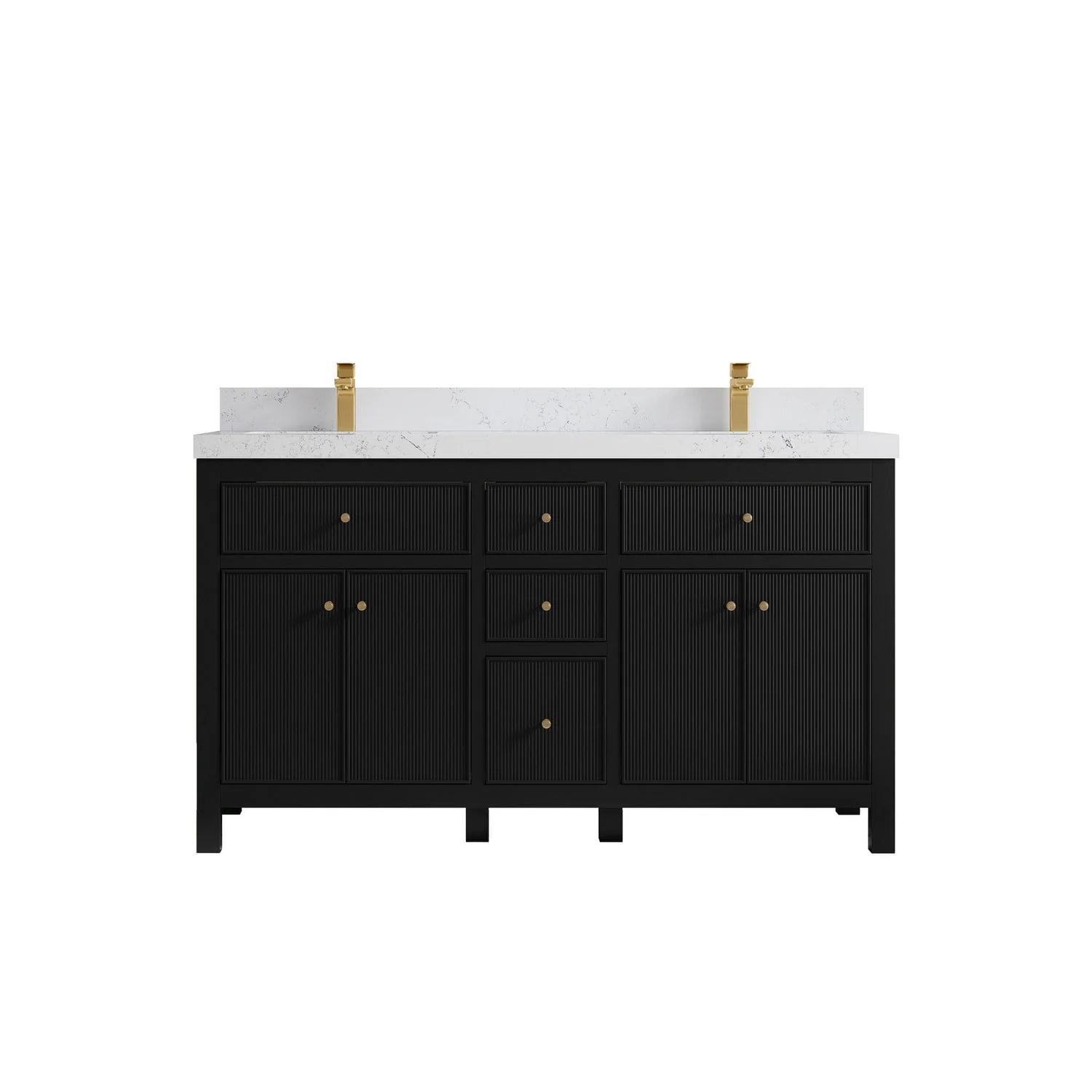 Willow Collections 60 in. W x 22 in D. Sonoma Free Standing Reeded Double Sink Bathroom Vanity with Countertop
