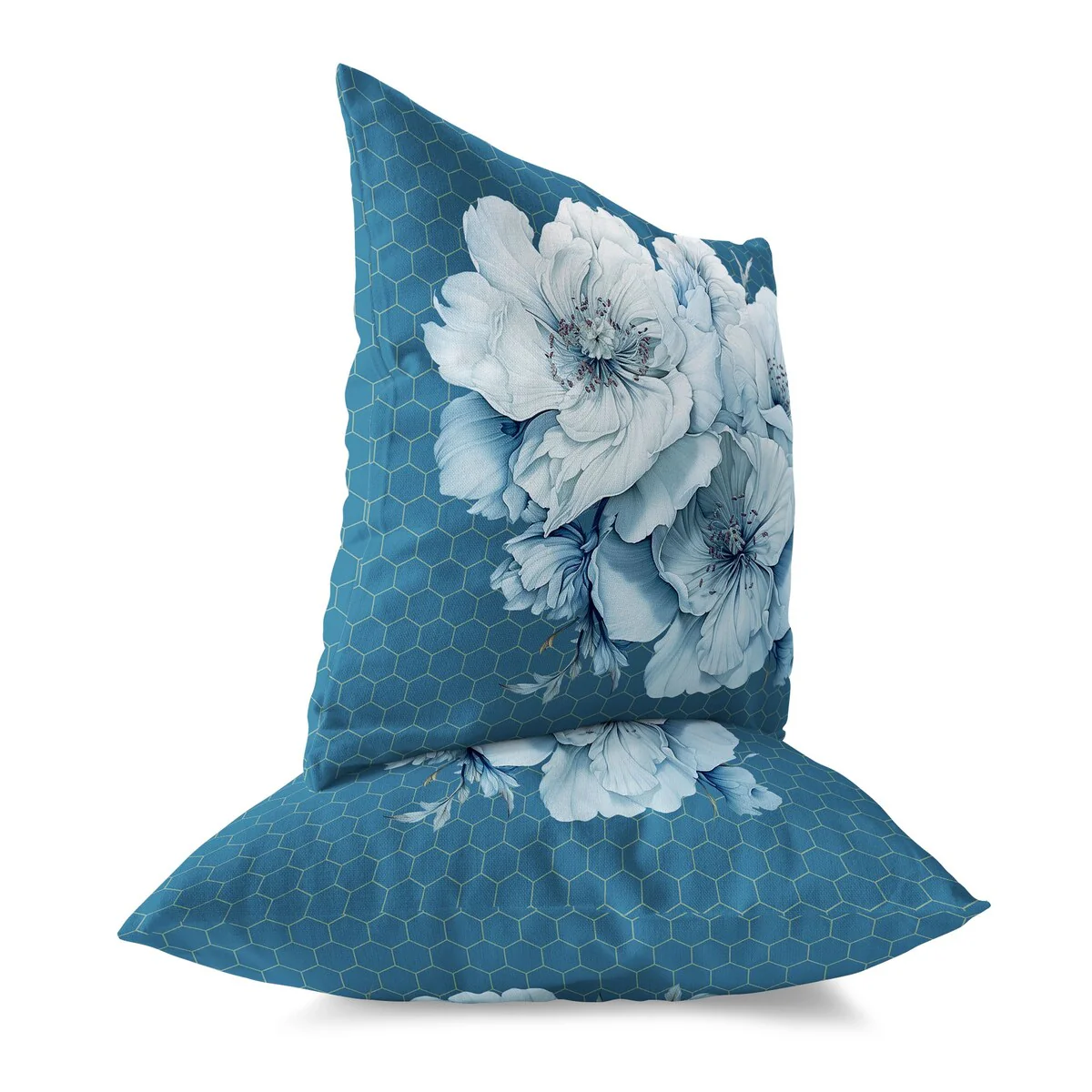 Corruleum And Blue Magnolia Majesty Indoor/Outdoor Throw Pillow Zipper
