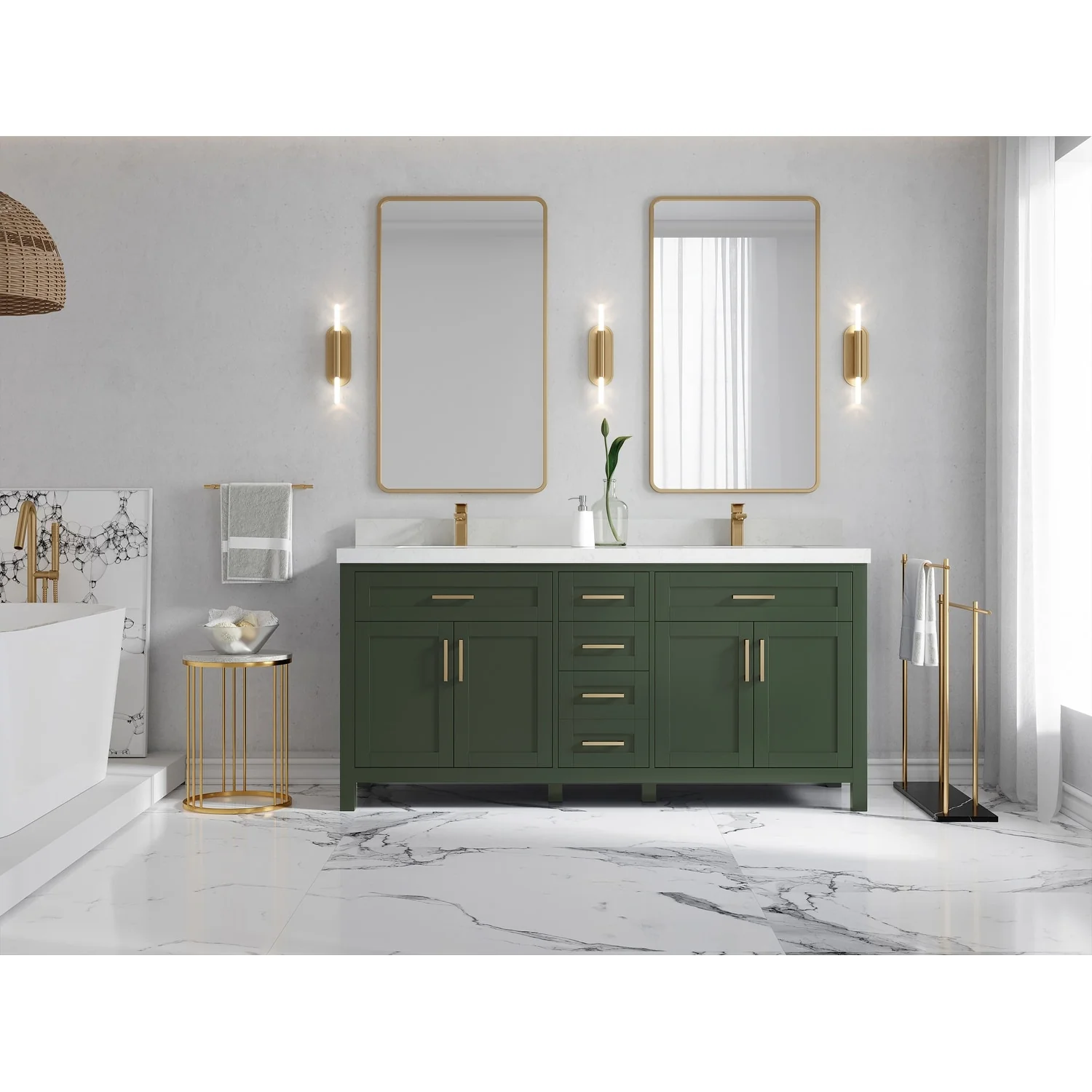 Willow Collections 72 in. W x 22 in. D Cambridge Double Sink Bathroom Vanity with Countertop