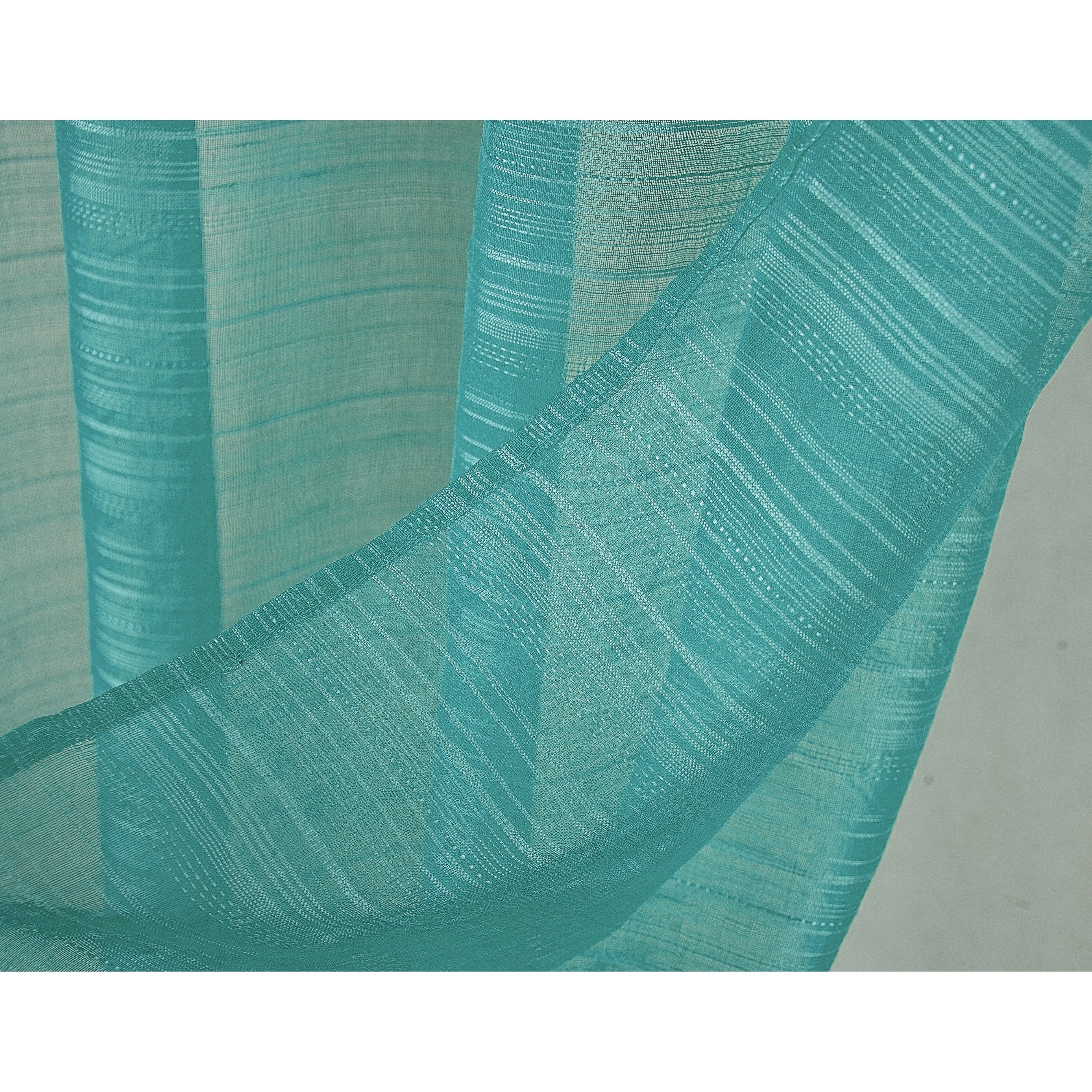 Erica Striped Doily Single Grommet Curtain Panel - (1x) 54 x 90 in. - (1x) 54 x 90 in.