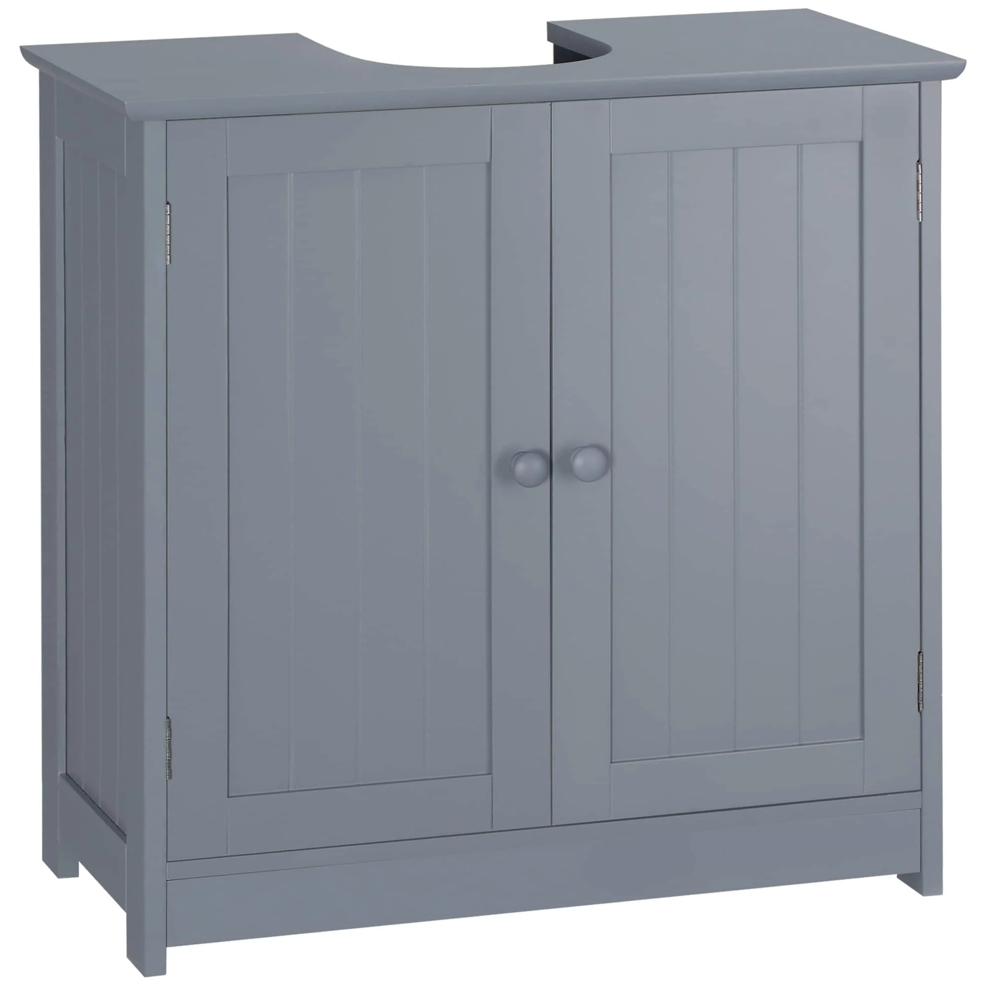 HOMCOM Under Sink Bathroom Cabinet with 2 Doors and Shelf, Pedestal Sink Bathroom Vanity Cabinet