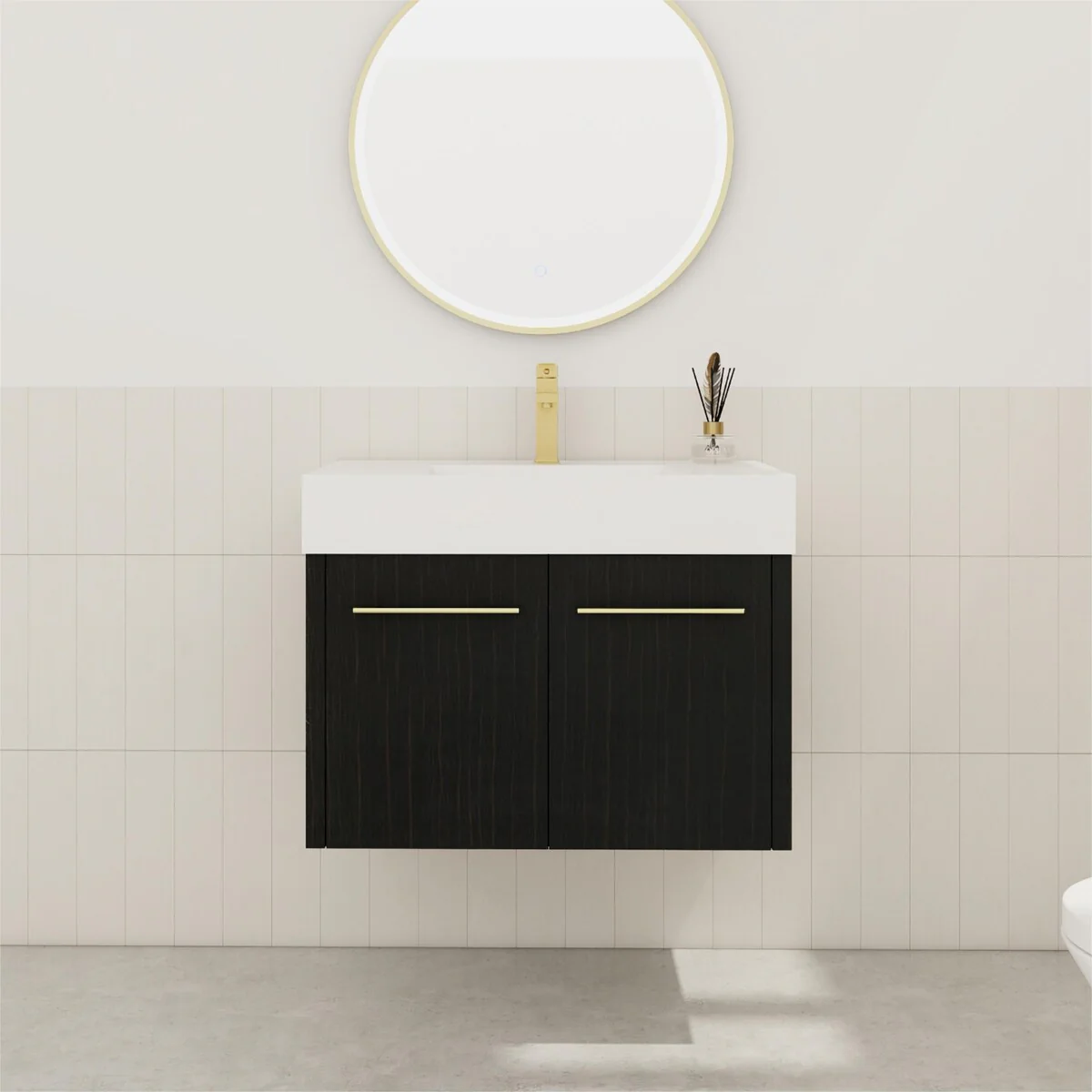 Bathroom Vanity With Sink In 24/30/36 Inch, Floating Bathroom Vanity with Soft Close Door