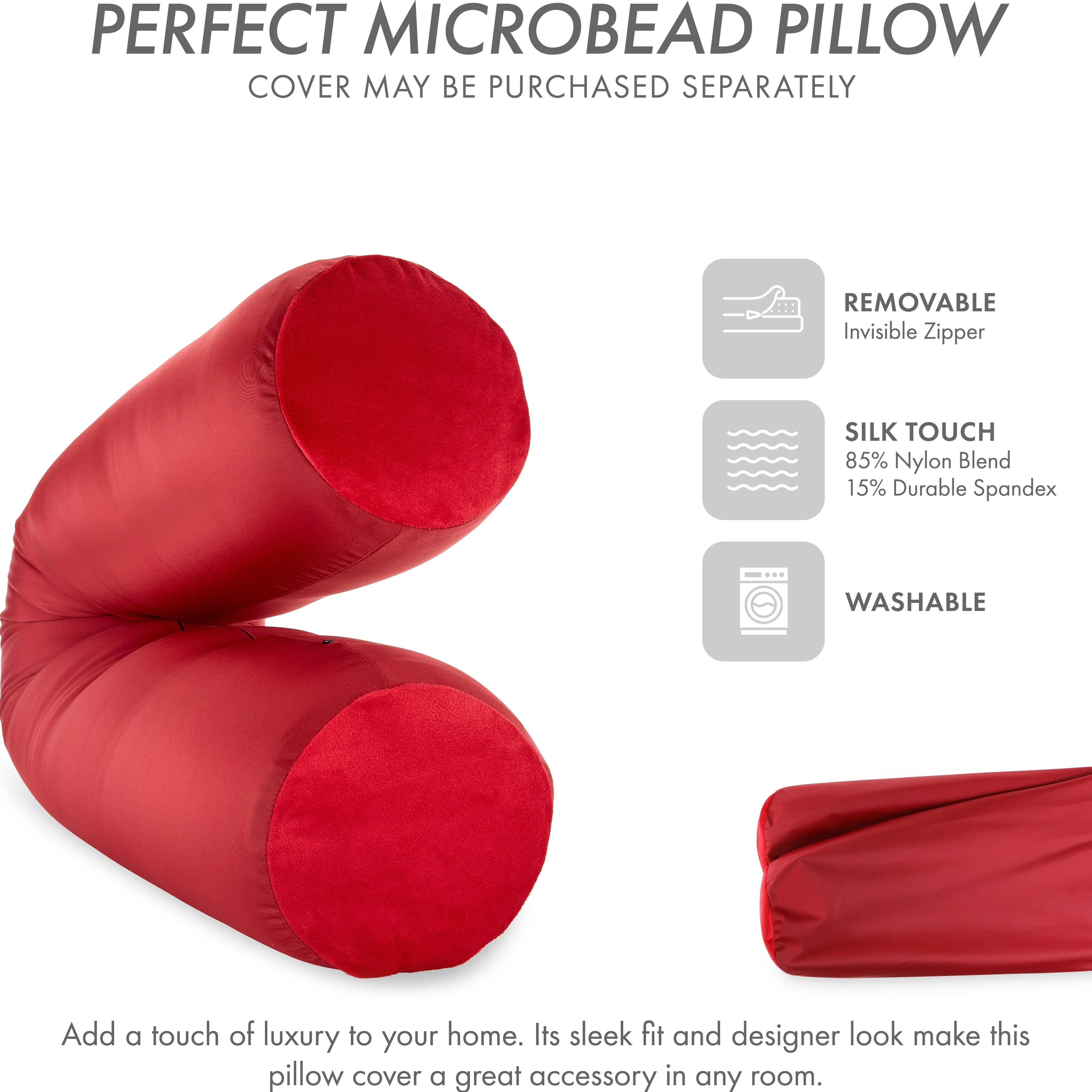 Straight Body Pillow, Premium Microbead,Side Sleeping / Pregnant Women