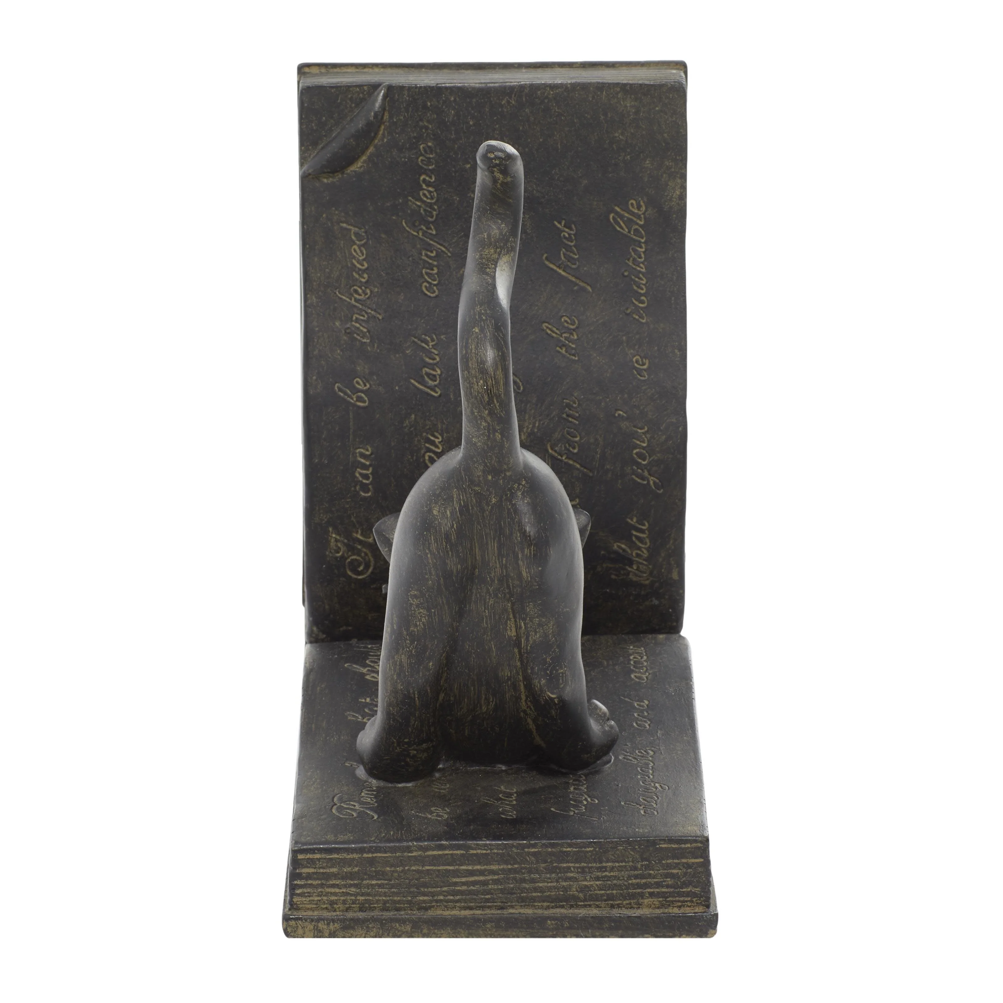 Black Polystone Eclectic Bookends Animals (Set of 2)