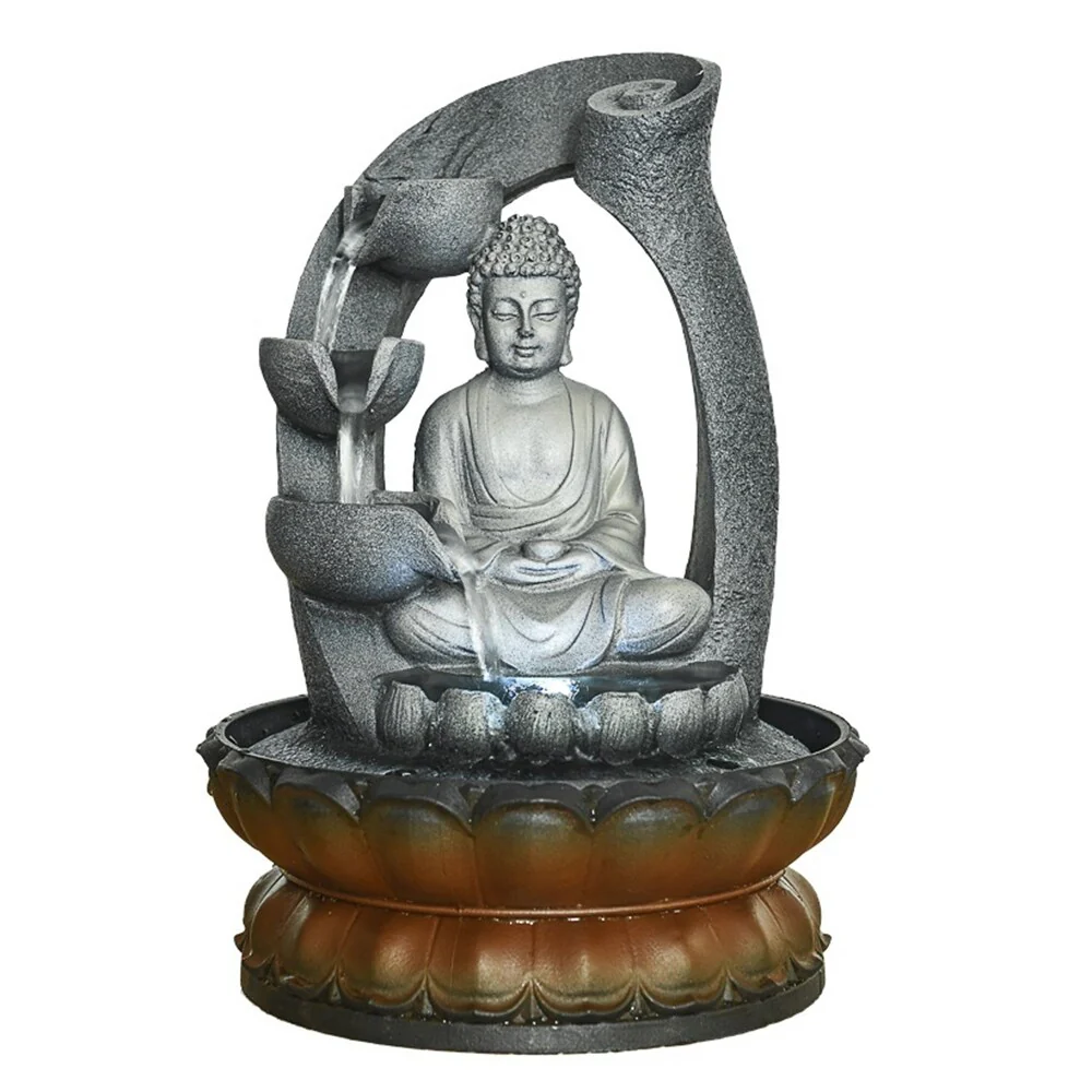 Buddha Fountain Fengshui Zen Meditation Tabletop Decorative Waterfall