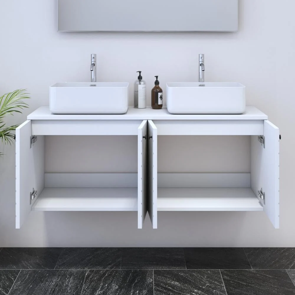 Avela 4D 120 Double Sink Floating Bathroom Vanity (48