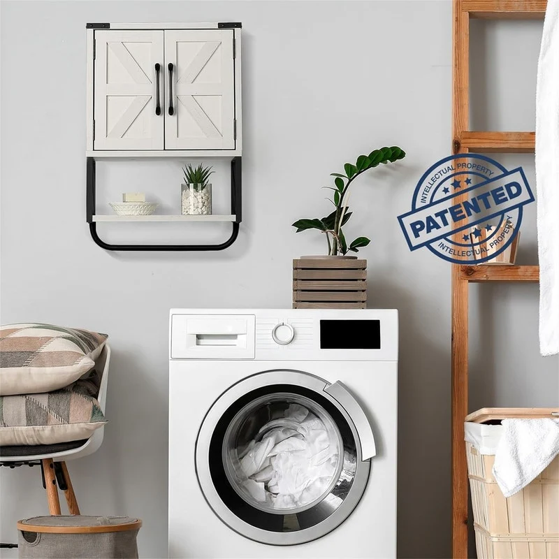 Wood Wall Mounted Storage Cabinet - 7.1