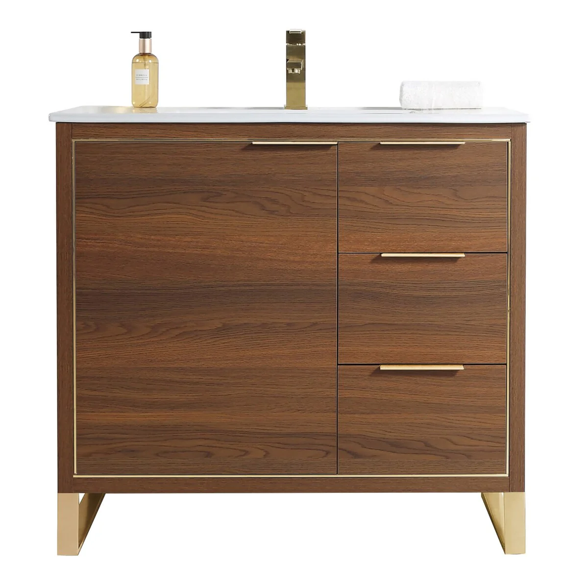 Fine Fixtures Opulence Collection Bathroom Vanity with White Ceramic Sink