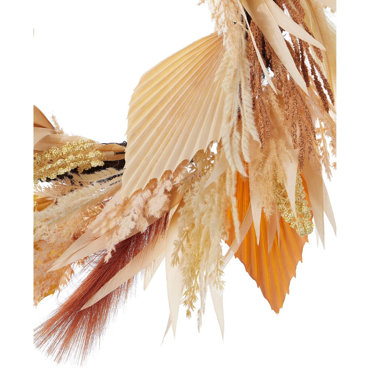 24 inch Pampas and Palm Wreath