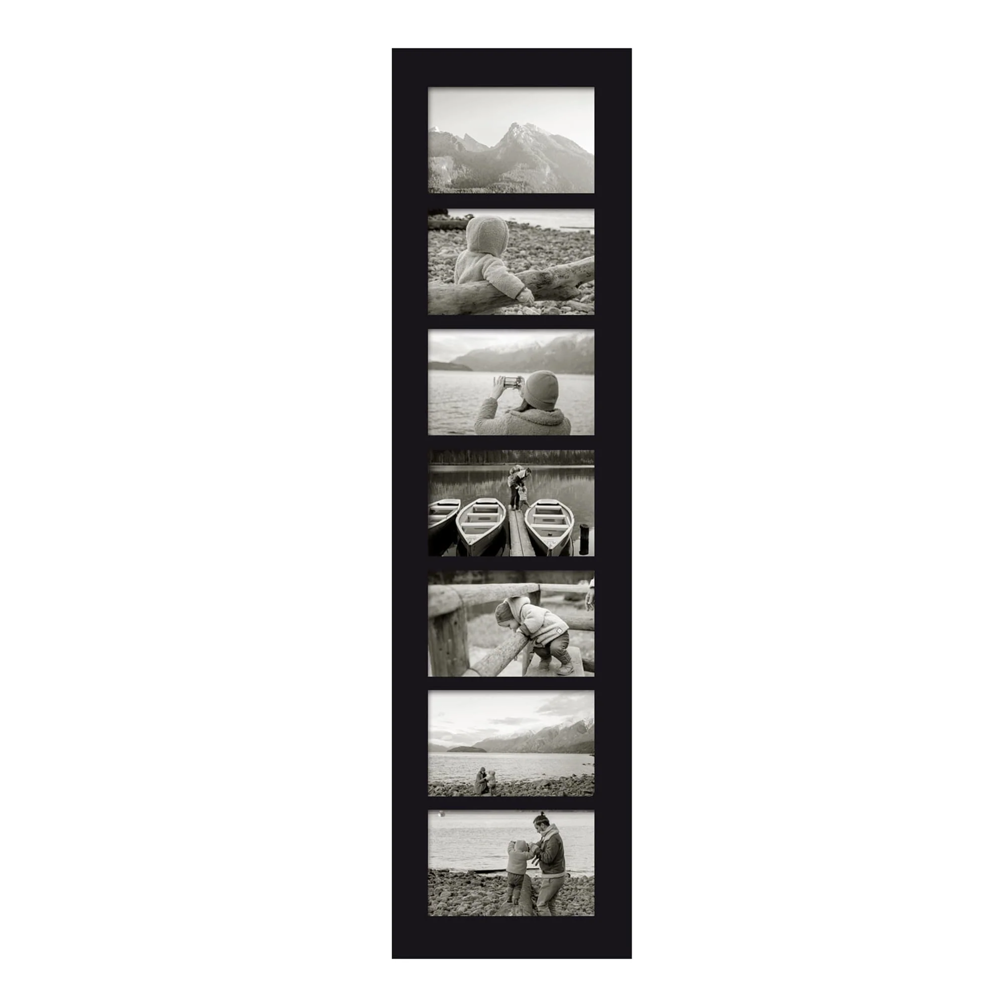 Adeco Black Wood Hanging Divided 4 x 6-inch Photo Frame