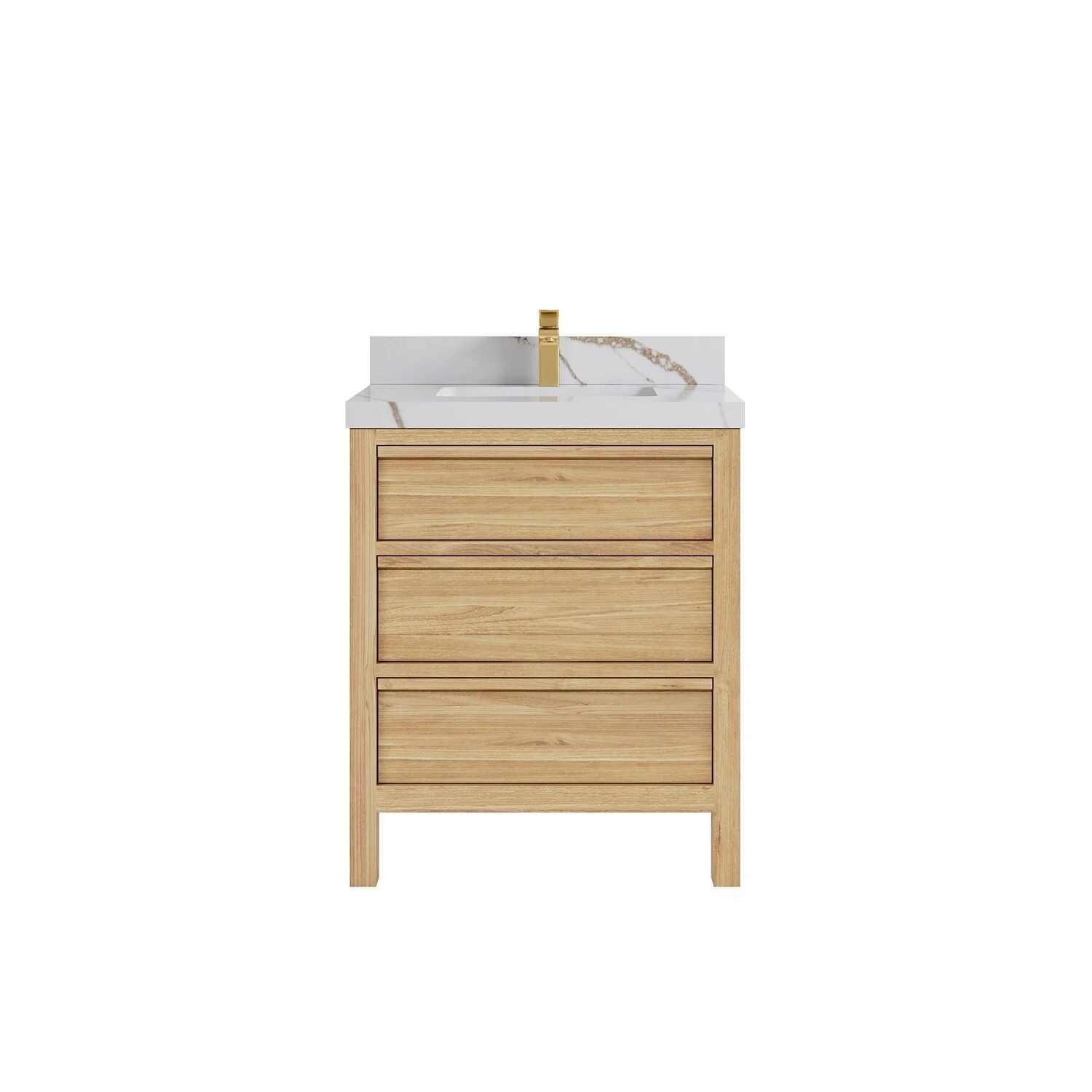 Willow Collections 30 in. W x 22 in. D Elizabeth Solid Teak Wodd Single Sink Bathroom Vanity with Countertop