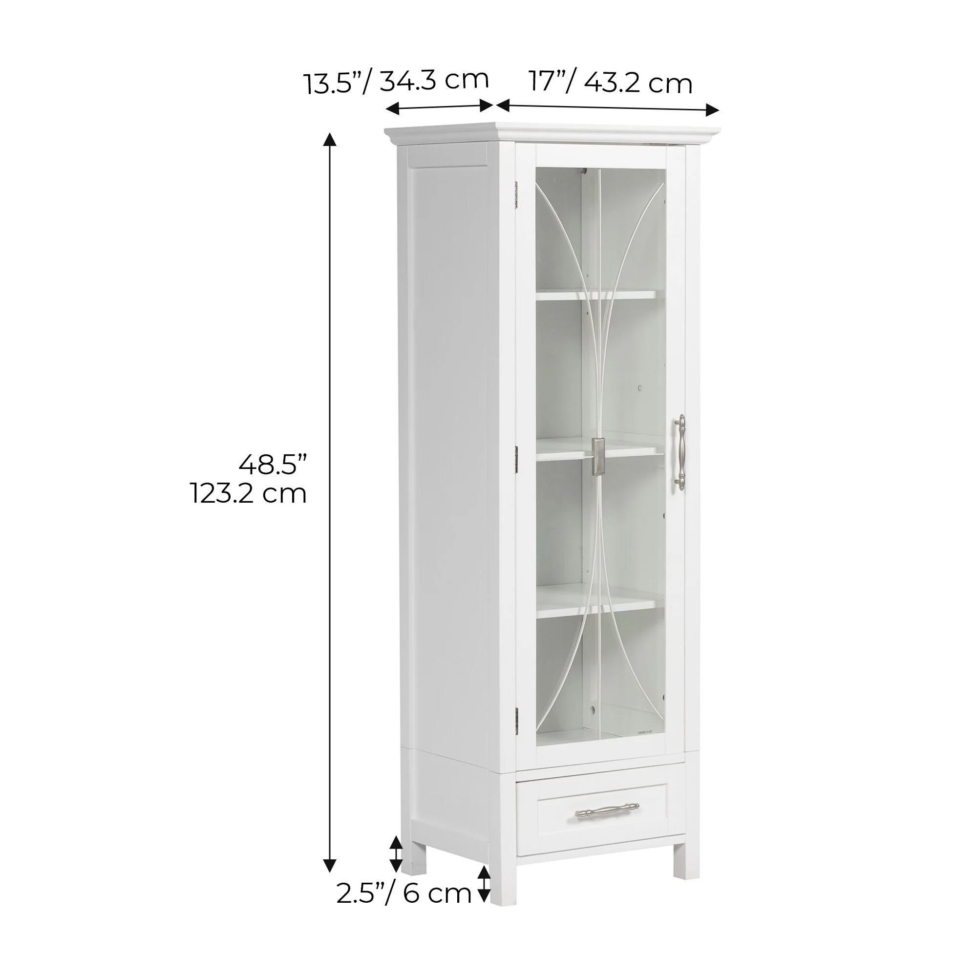 Teamson Home Delaney Freestanding Linen Cabinet with Drawer