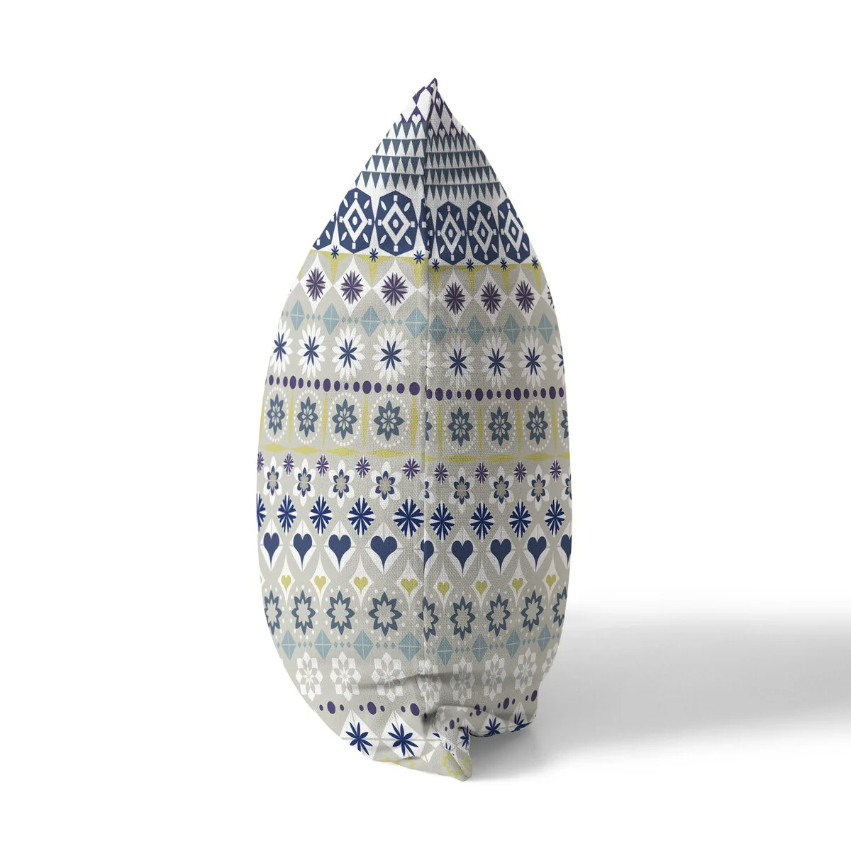 Yellow And Blue Shape Synergy Indoor/Outdoor Throw Pillow Zipper