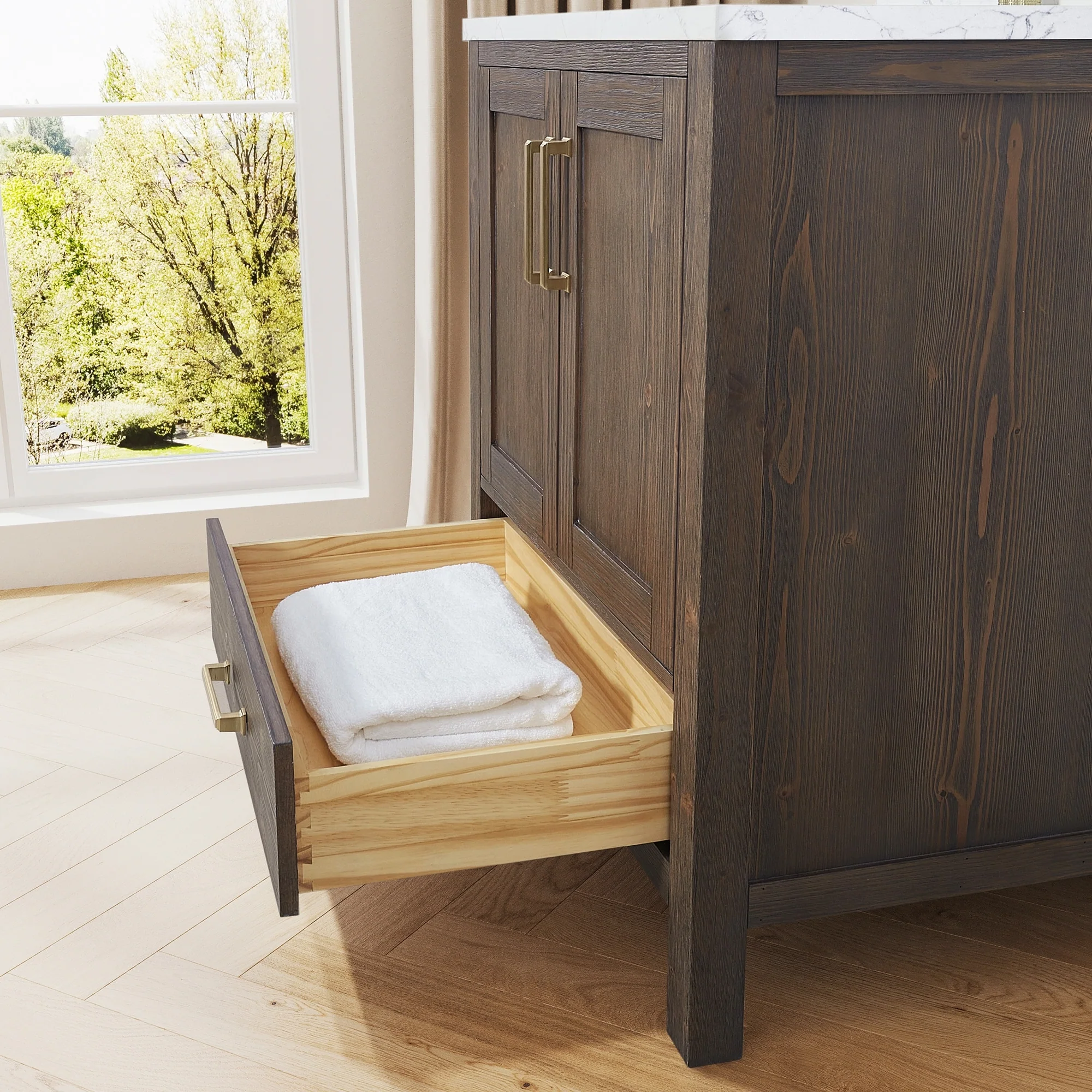 Shannon Bath Vanity with Composite Stone Countertop without Mirror