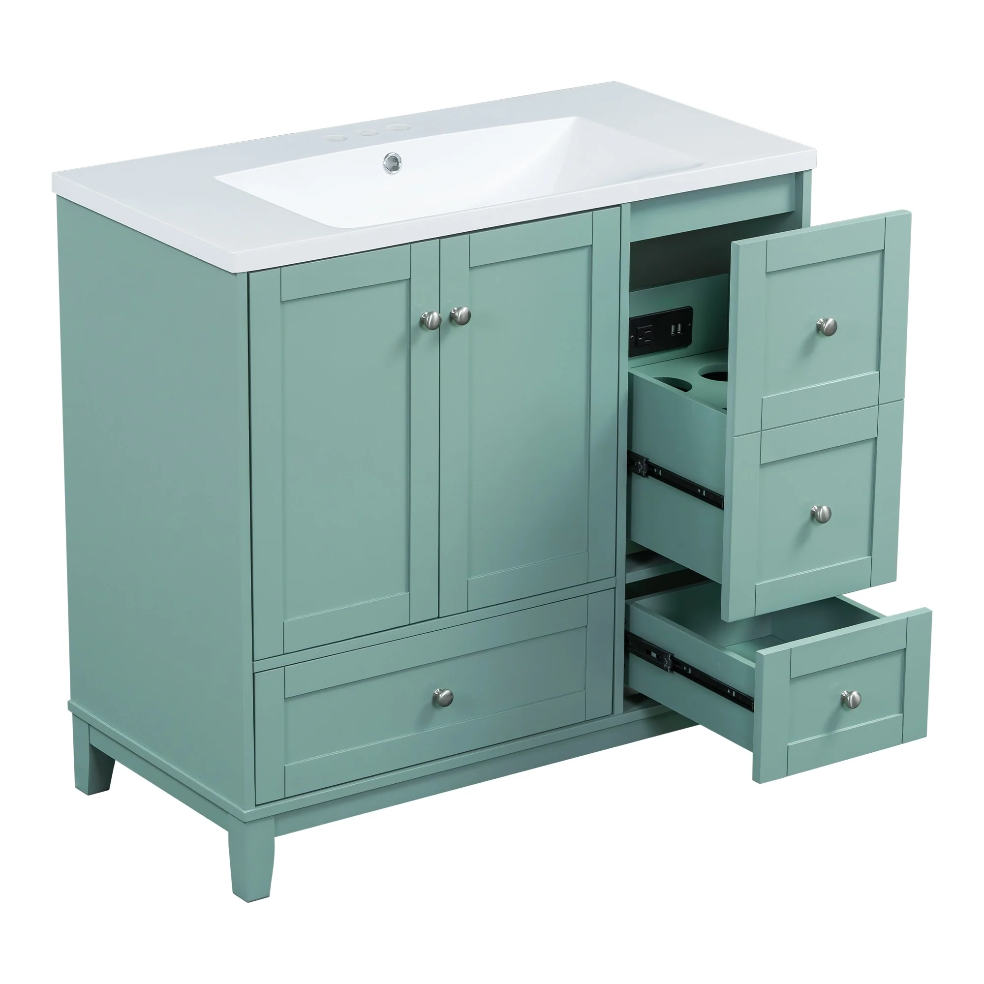 36 Inch Modern Bathroom Vanity with USB Charging