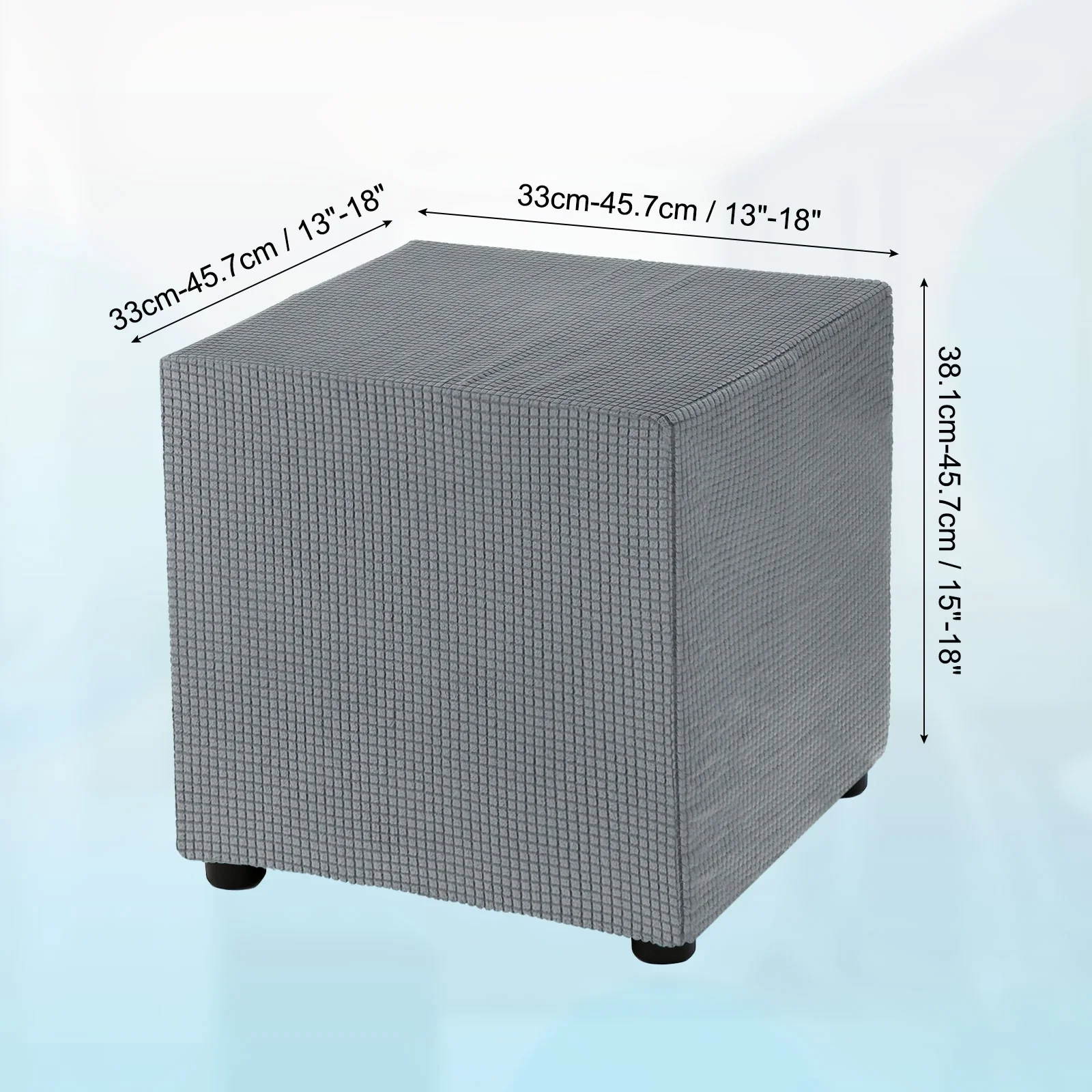 Square Ottoman Cover 18x18x18 inch Polyester Ottoman Slipcovers