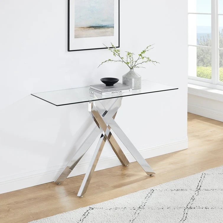 45.3'' Glass Top Console Table - N/A