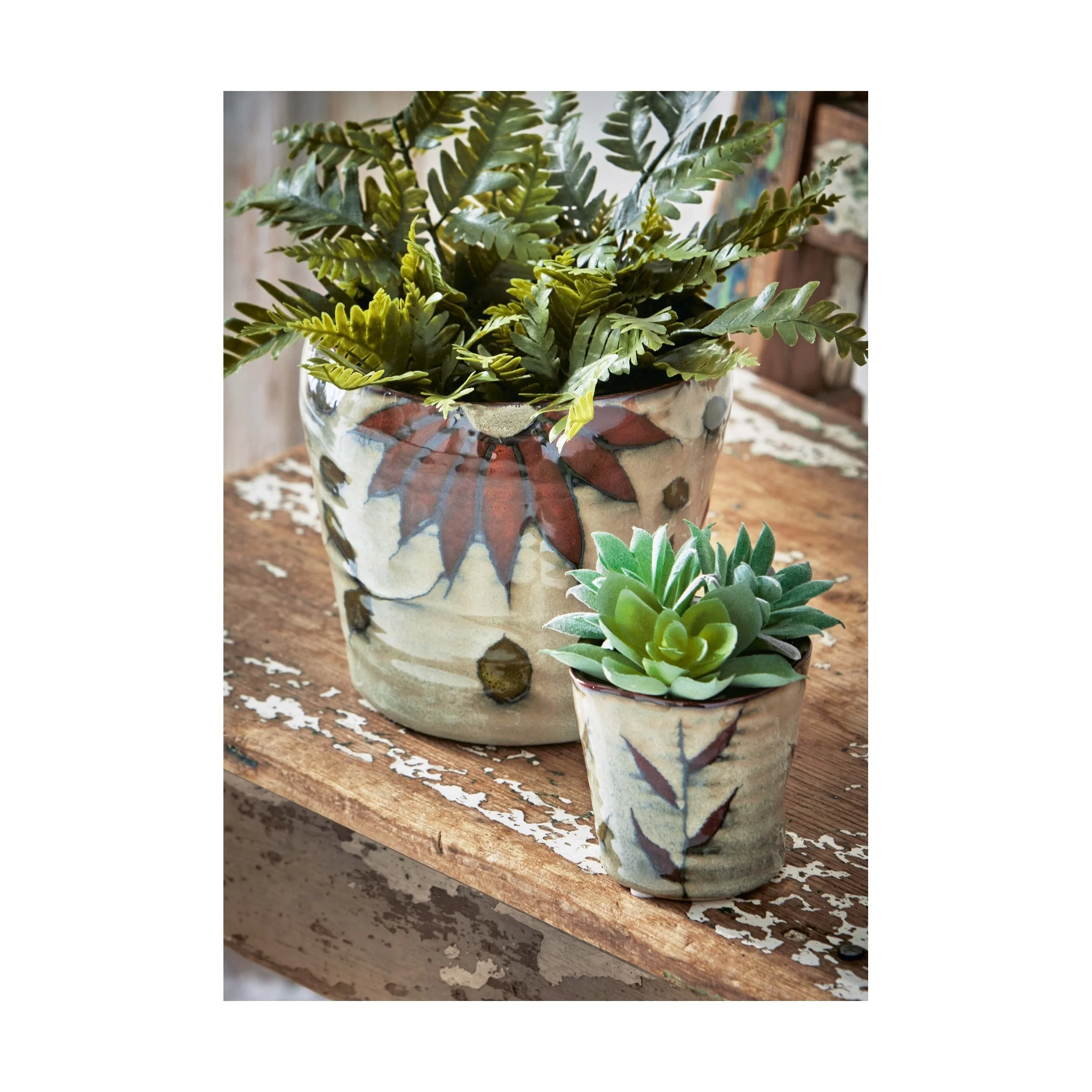 Large Potting Poinsettia Design Indoor/Outdoor Garden Planter - Multicolor