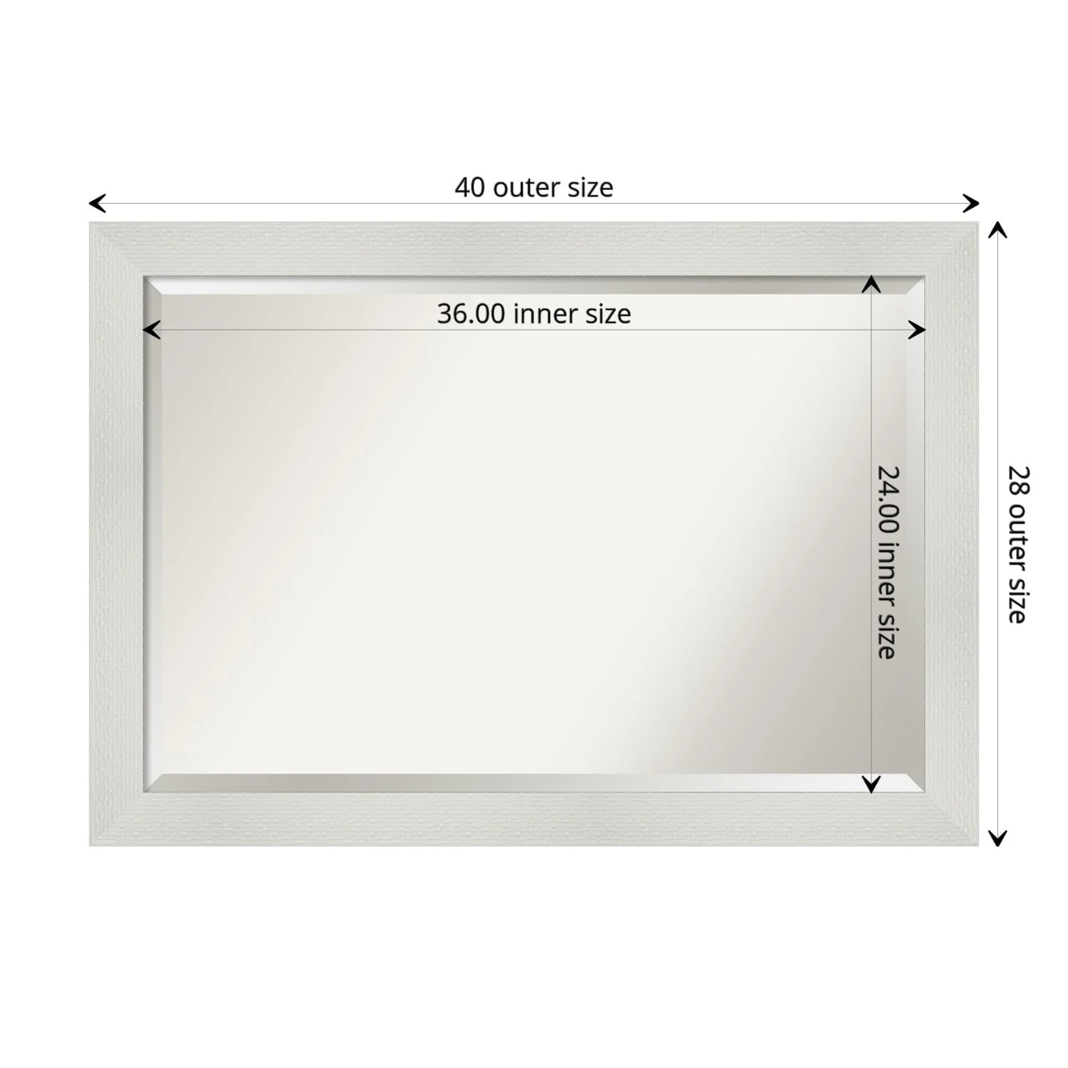 Beveled Bathroom Wall Mirror - Mosaic White Frame