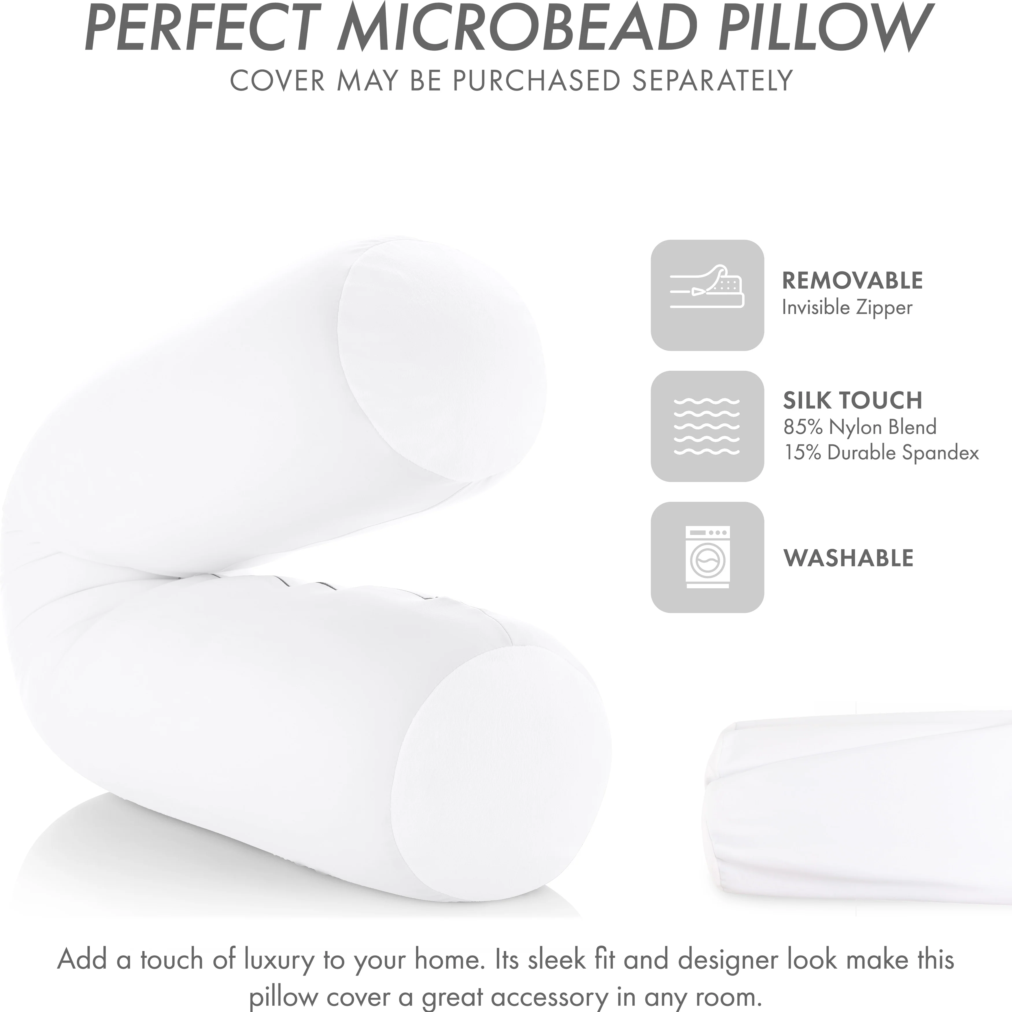 Straight Body Pillow, Premium Microbead,Side Sleeping / Pregnant Women