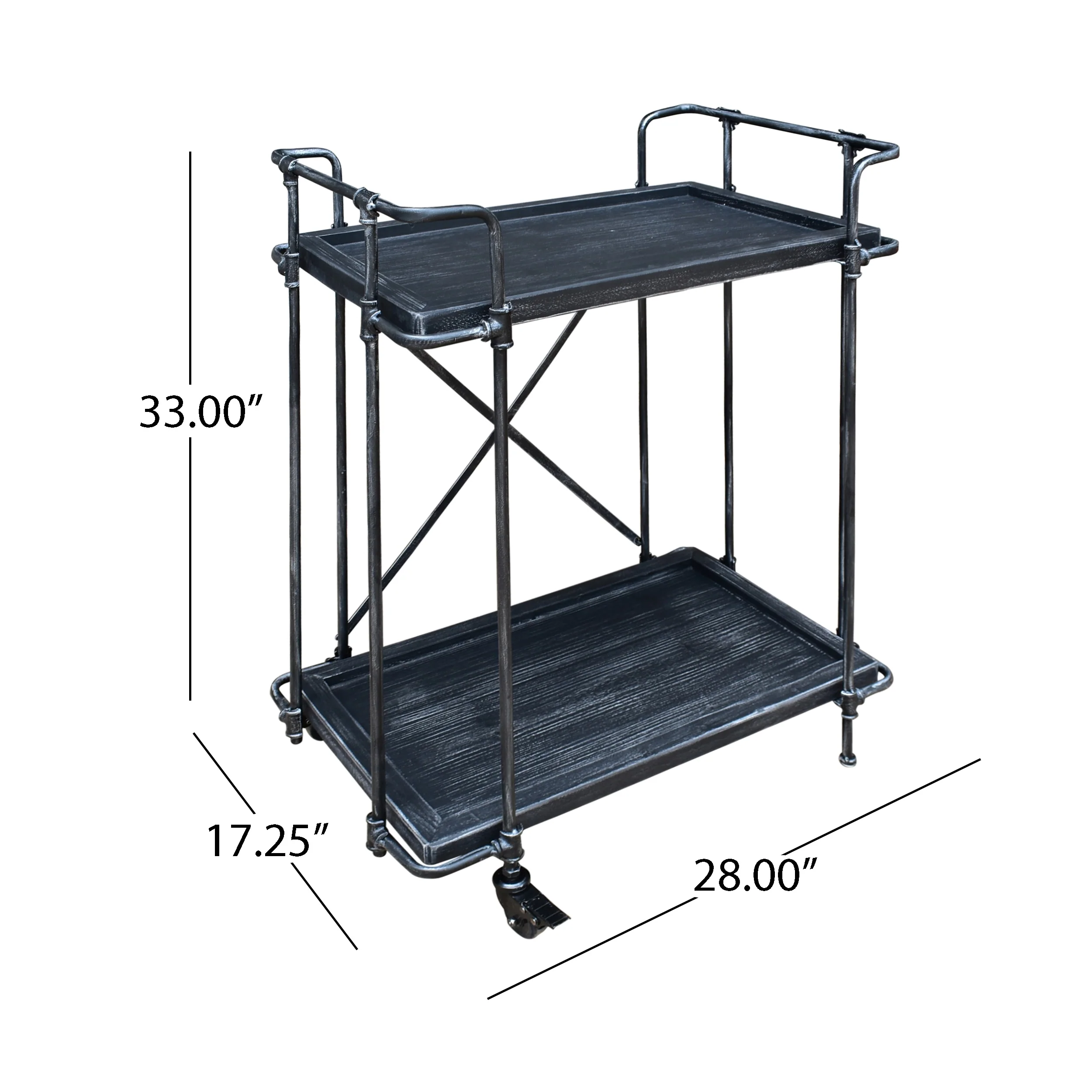 Eden Outdoor Industrial Firwood and Iron Bar Cart by Christopher Knight Home - 28.00