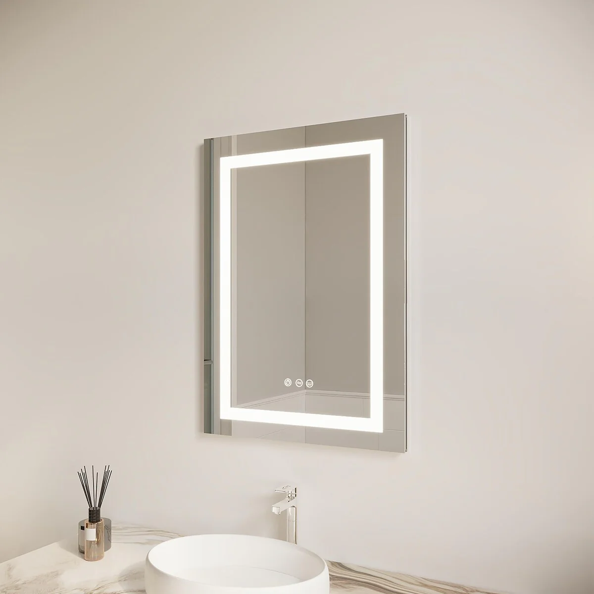 Bathroom Medicine Cabinet with Mirror Wall Mounted LED Bathroom Mirror Cabinet with Lights, Anti-Fog,Storage Shelves