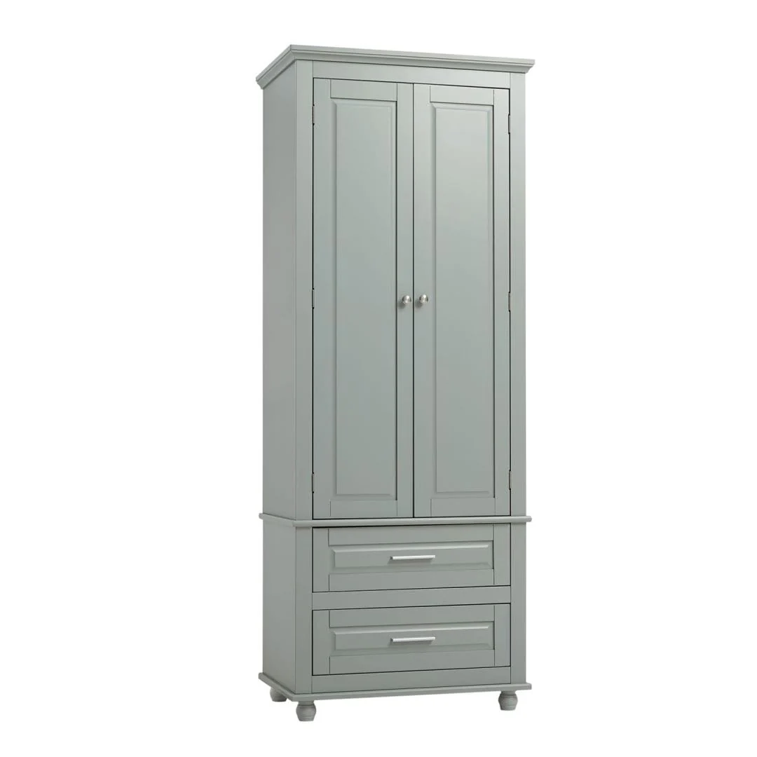 Tall Storage Cabinet with Two Drawers for Bathroom/Office
