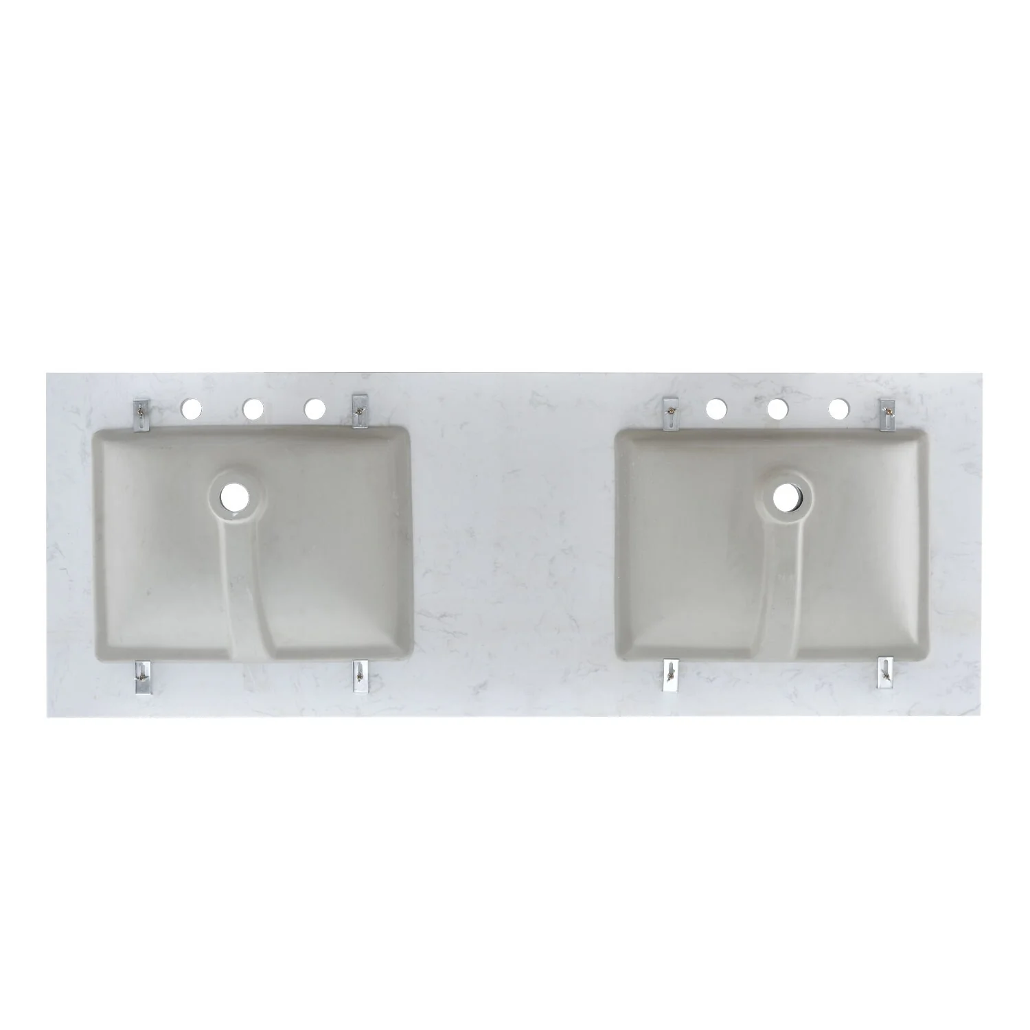 YASINU 60 Inch Engineered Marble Double Sinks Vanity Countertop
