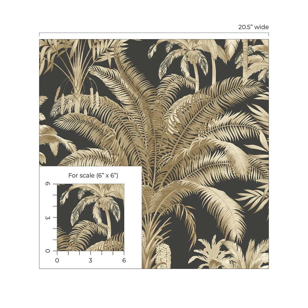 Seabrook Designs Tropical Palm Beach Prepasted Wallpaper - 20.5 in. W x 33 ft. L