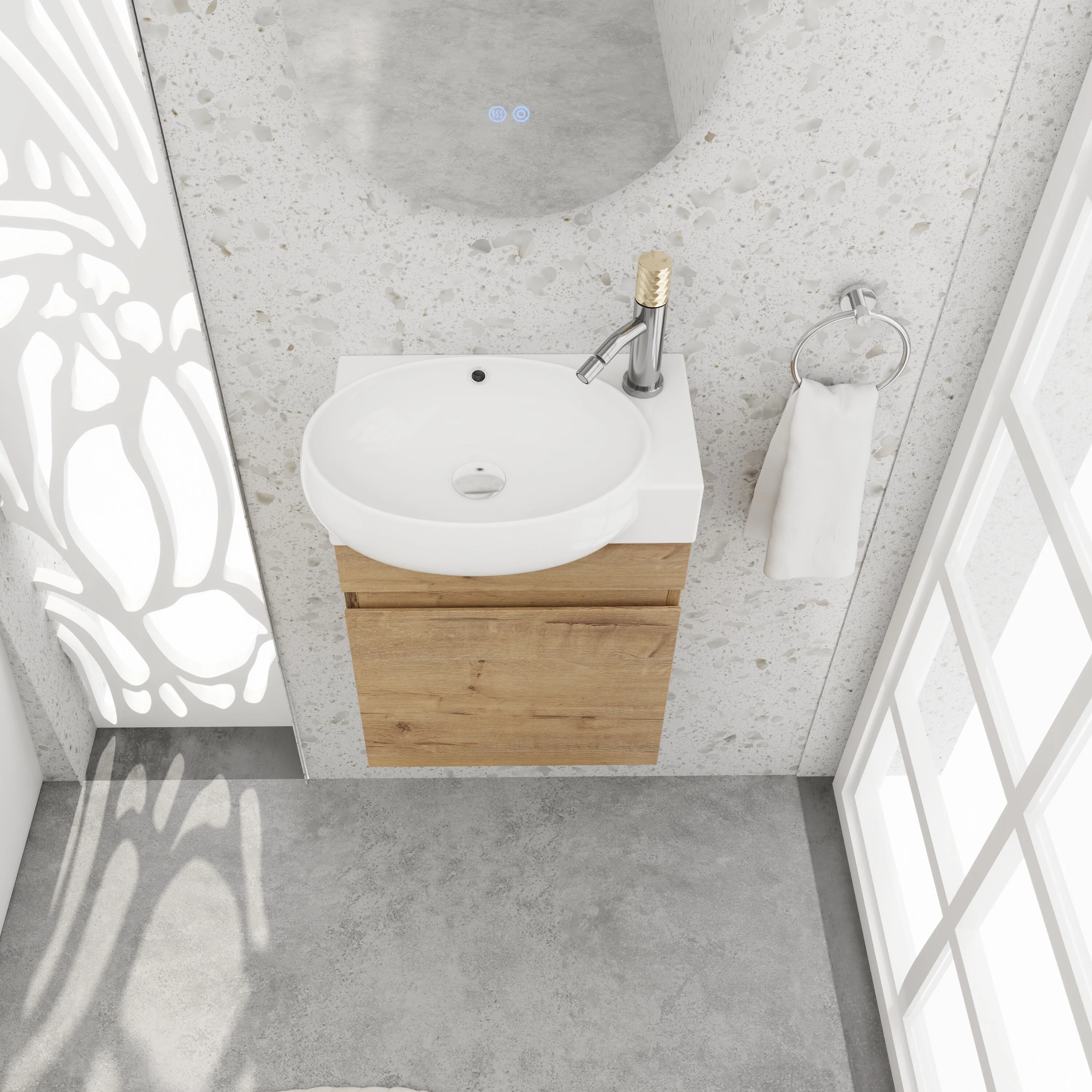 BNK 16/18/23 inch Freestanding/Floating Bathroom Vanity with Single Sink,Powder Room Vanity with Soft Close Door