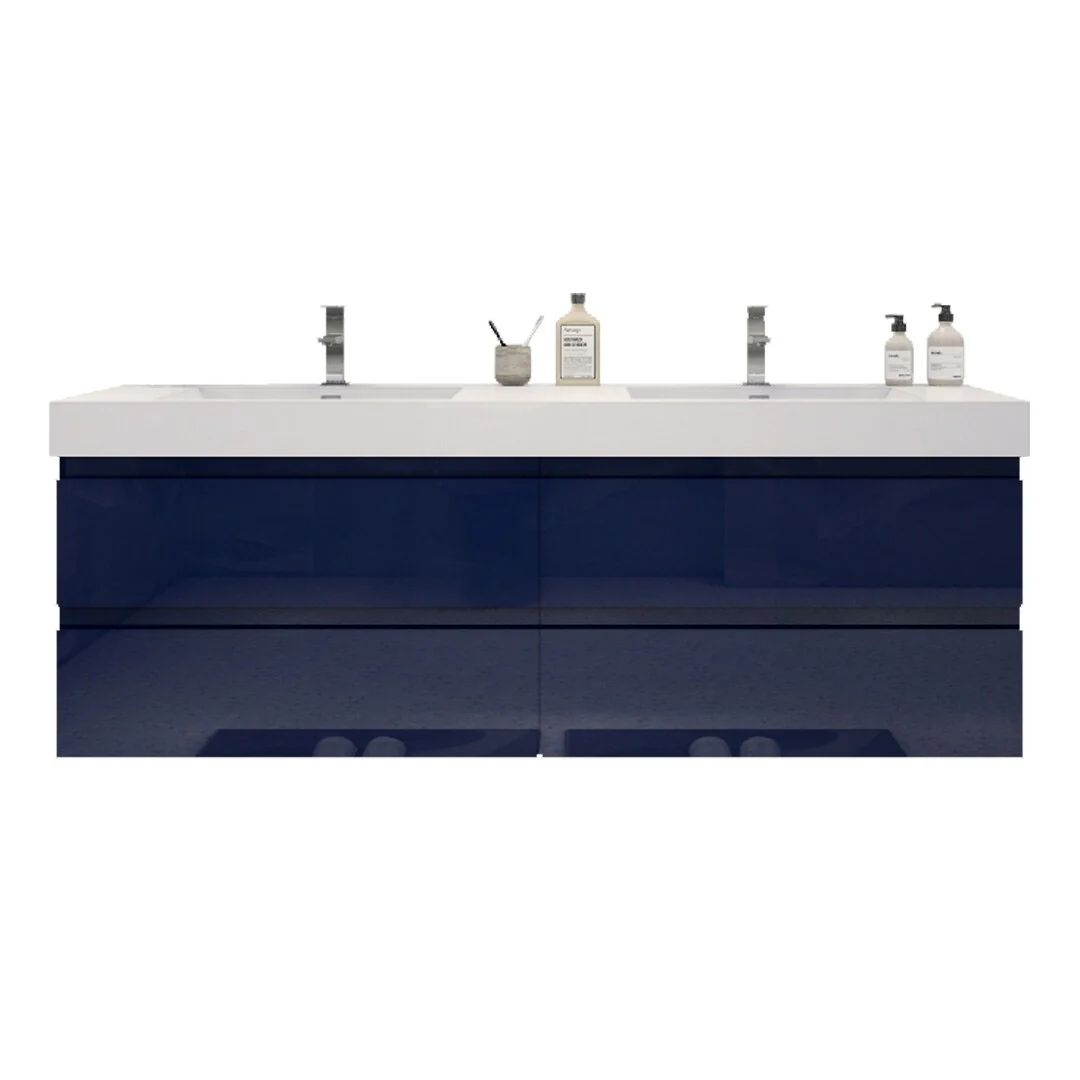 Baillie 72'' Wall-Mounted Vanity with Double Reinforced Acrylic Sink