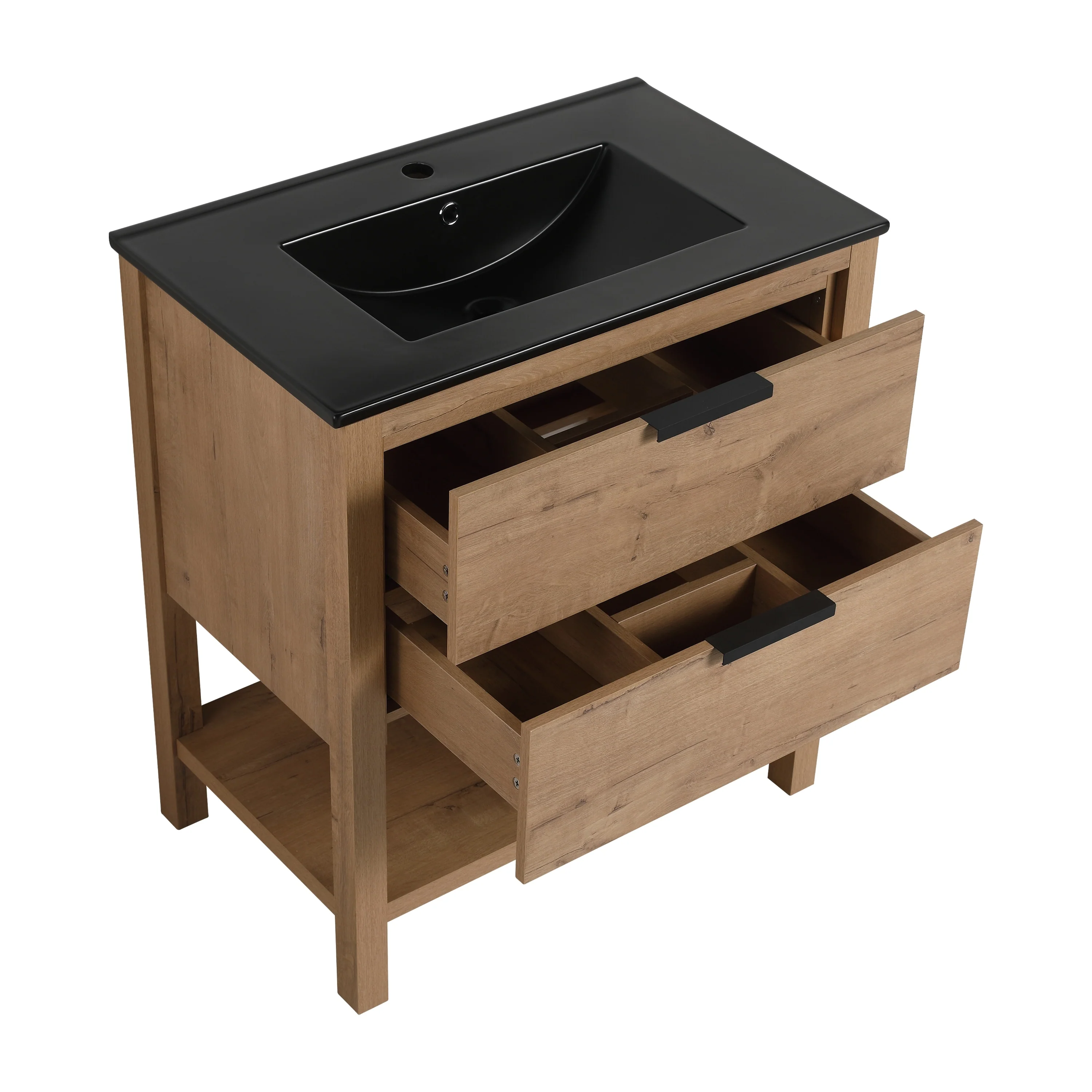 BNK 30/36 Inch Bathroom Vanity With Single Sink,Modern Bathroom Vanities With Soft Close Drawer And Shelf