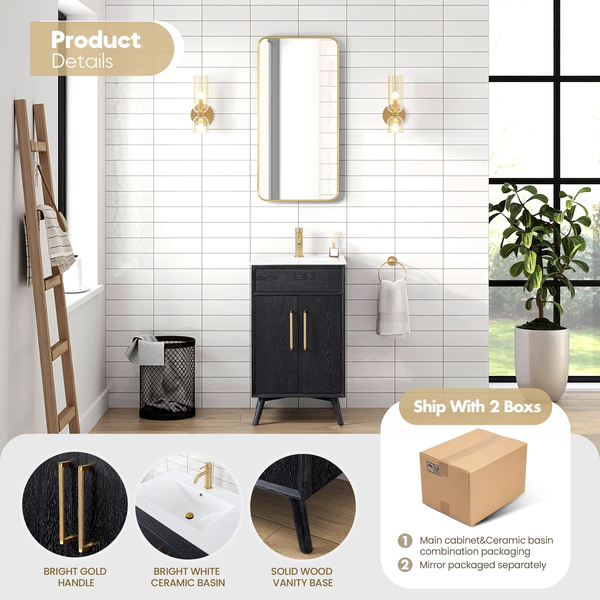 Delhi Bath Vanity with White Ceramic Basin Top without Mirror