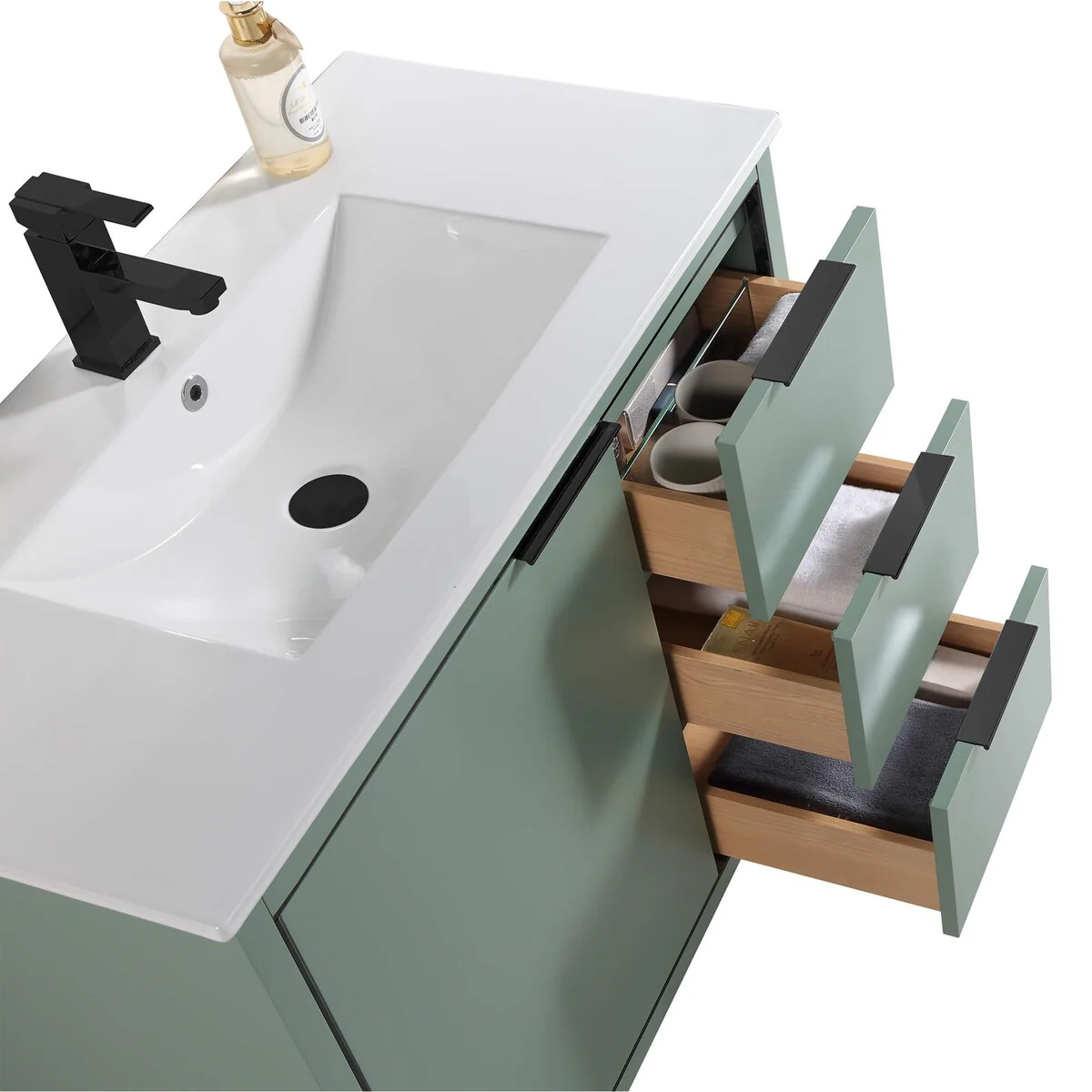 Fine Fixtures Opulence Collection Bathroom Vanity with White Ceramic Sink