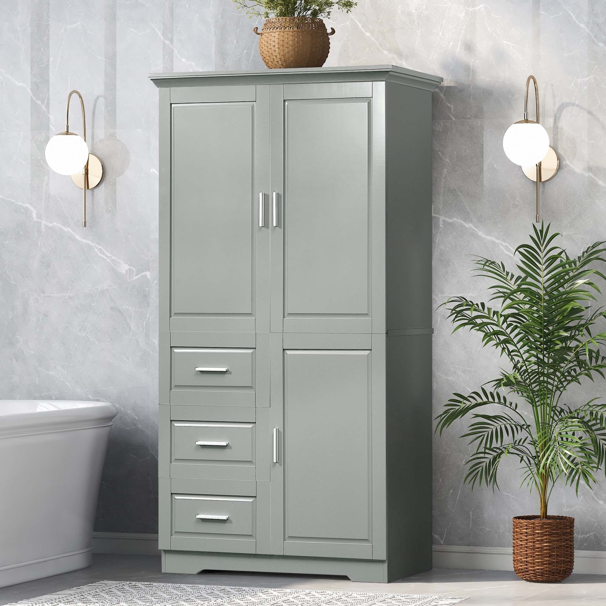 Bathroom Storage Cabinet with Drawers and Adjustable Shelf