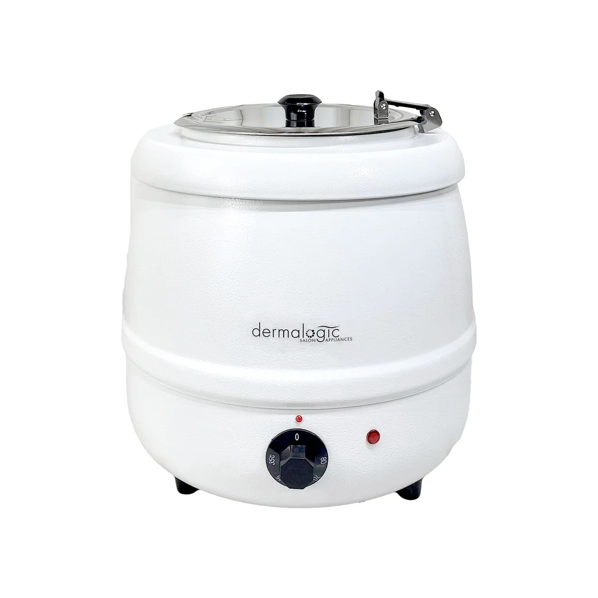 DERMALOGIC Paraffin Wax Kettle Warmer 10L (White), with Ladle - 13 x 14