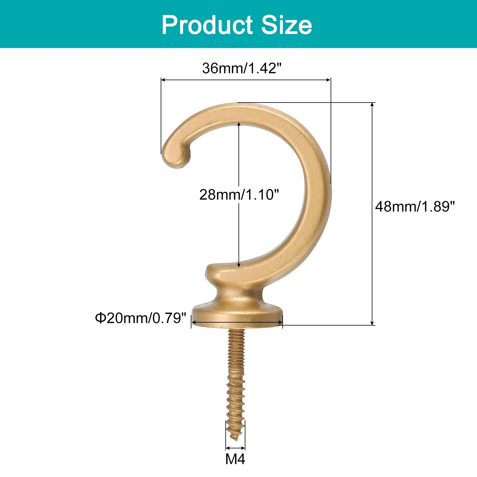 Aluminum Alloy Wall Mounted Curtain Holdback Drapery Tieback Hooks