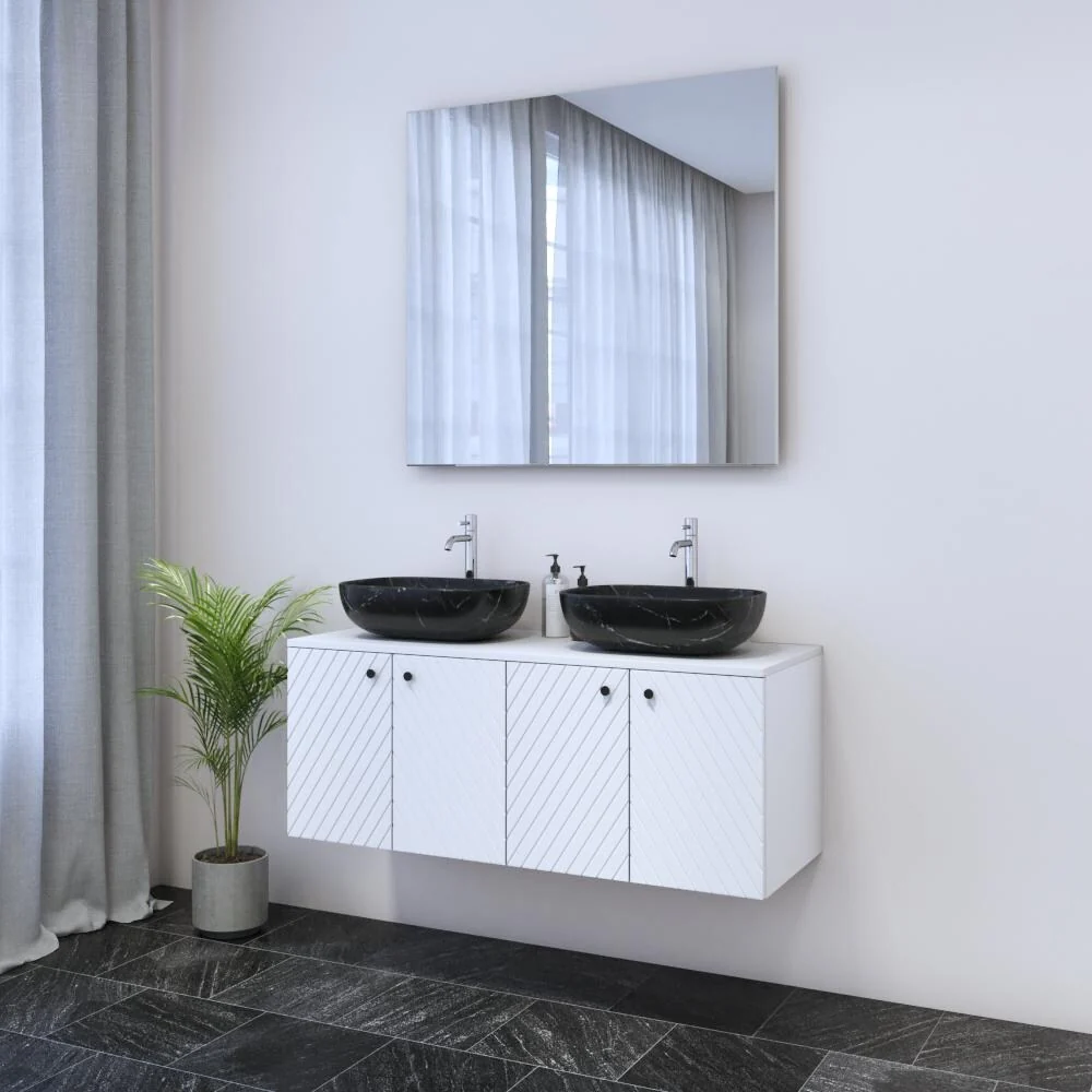 Avela 4D 120 Double Sink Floating Bathroom Vanity (48