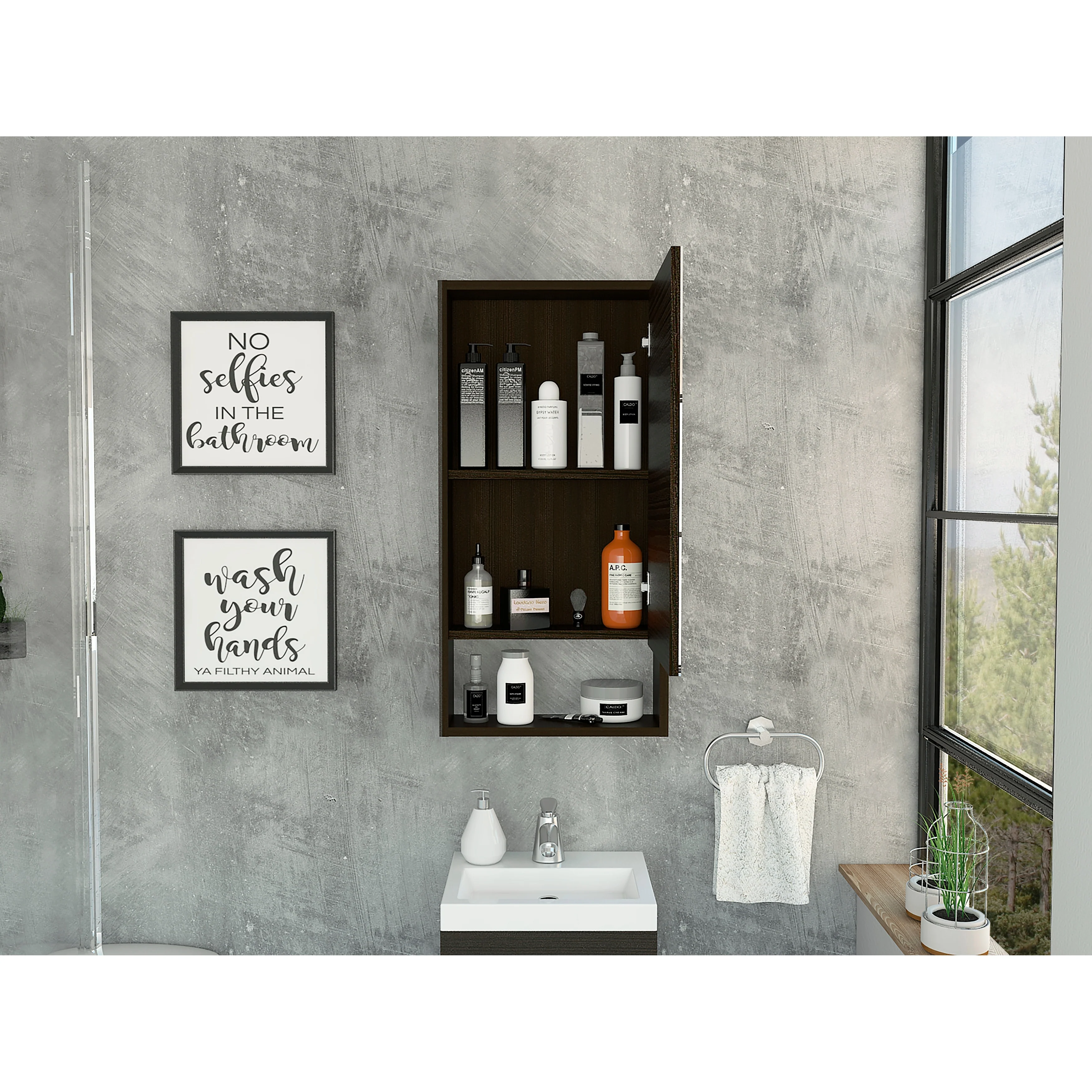TUHOME Mariana Medicine Cabinet with Large Mirror and Inner Shelf