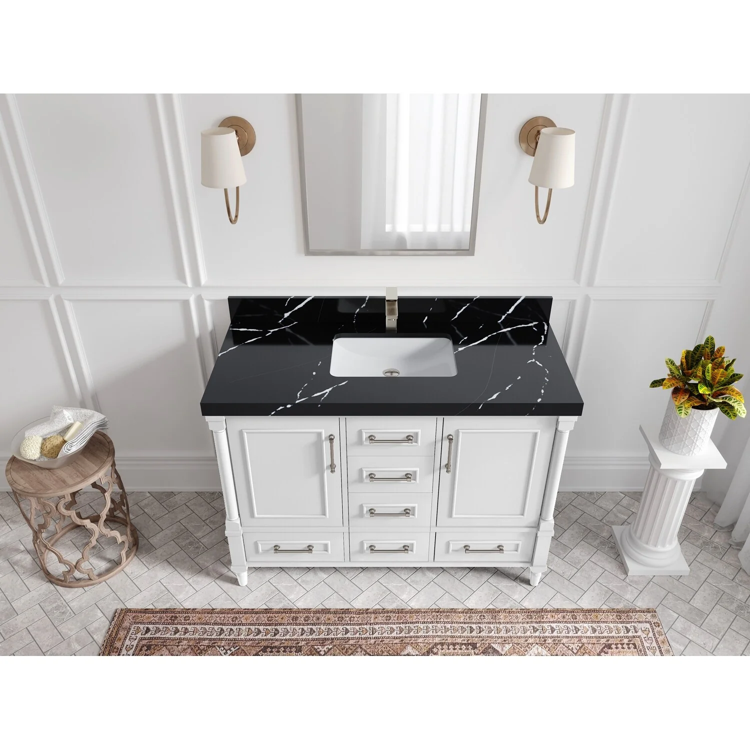 Willow Collections 48 in. W x 22 in. D Aberdeen Single Bowl Sink Bathroom Vanity with Countertop