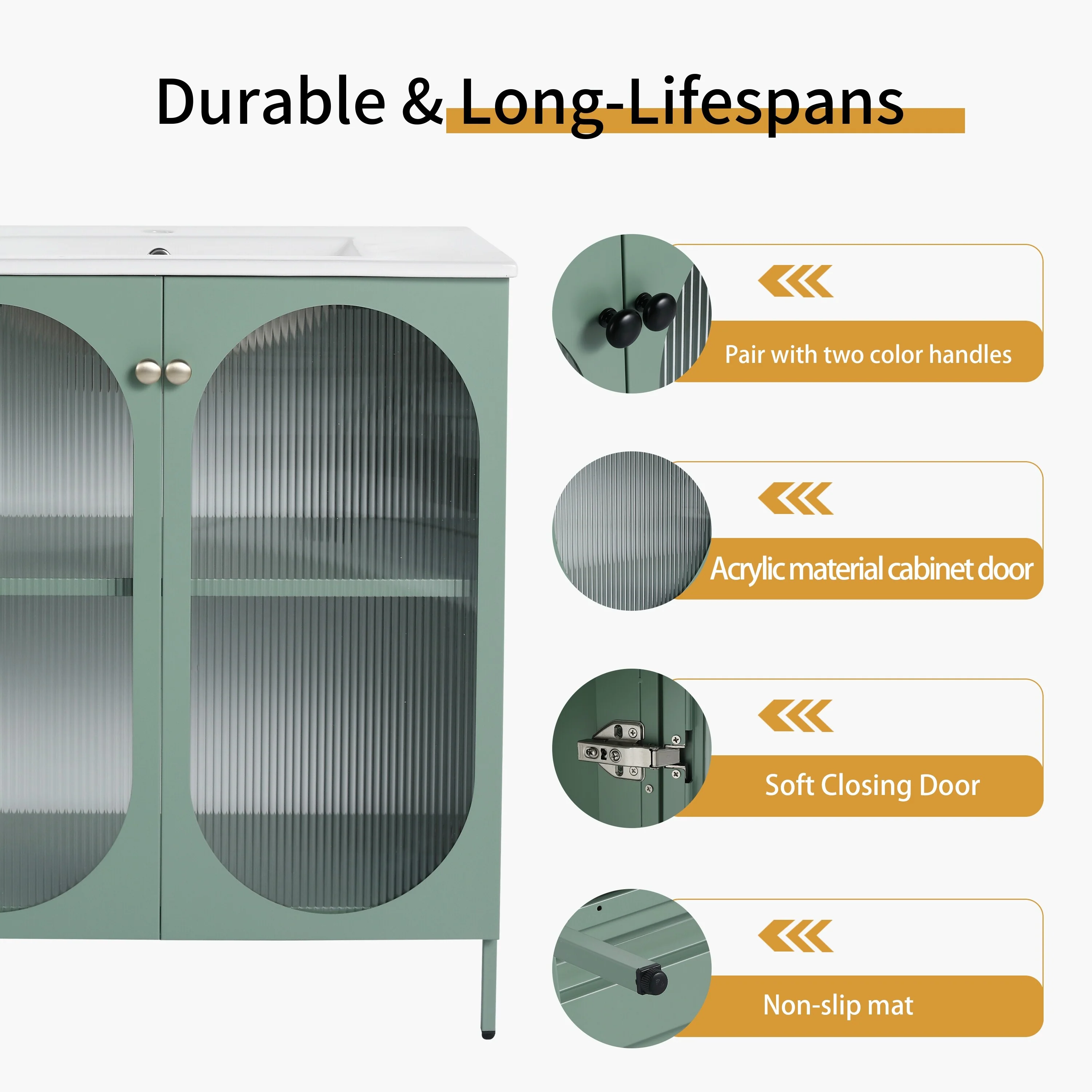 Bathroom Vanity With Sink In 30 Inch, Freestanding Bathroom Vanity With Soft Close Door