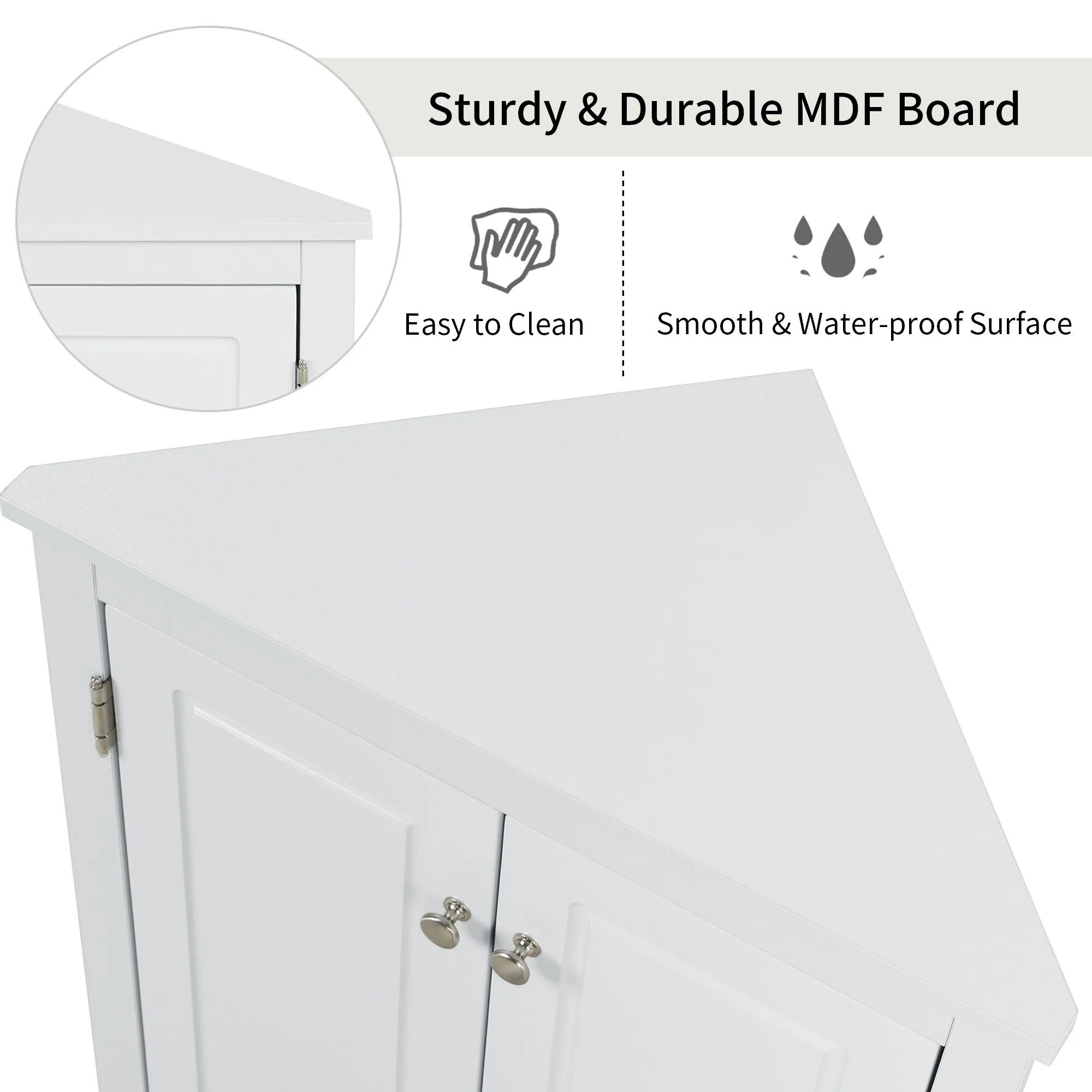 17.2 in. W x 17.2 in. D Triangle Bathroom Storage Cabinet with Adjustable Shelves