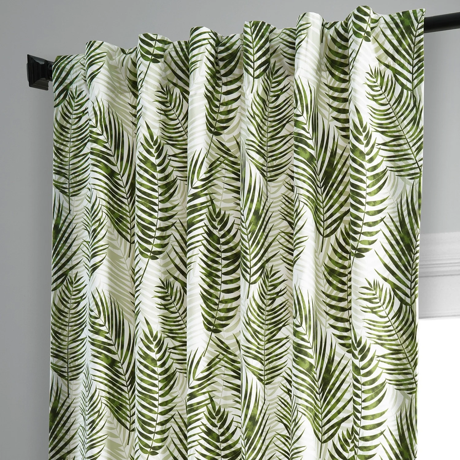 Exclusive Fabrics Ginsberg Modern Botanical Printed Cotton Room Darkening Curtains - Single Panel (1 Panel)