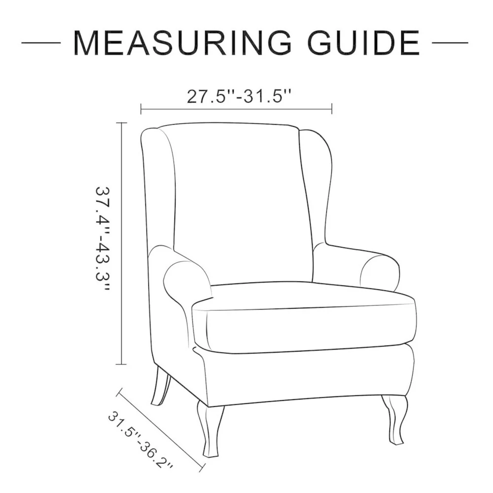 Enova Home Super Stretch Jacquard Spandex Fabric Wingchair Slipcover with Cushion Cover - N/A